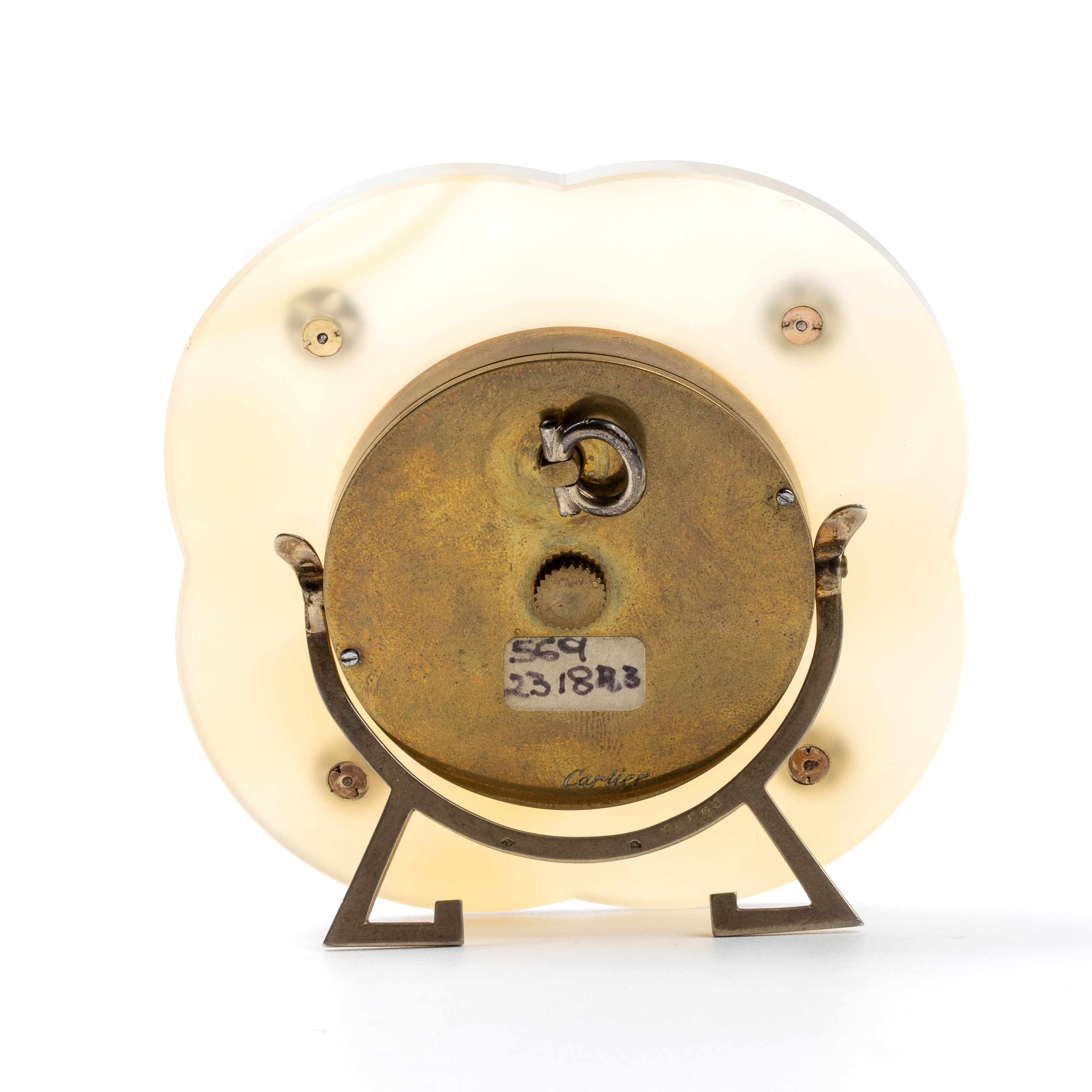 Orologio da tavolo Art Déco in agata e argento