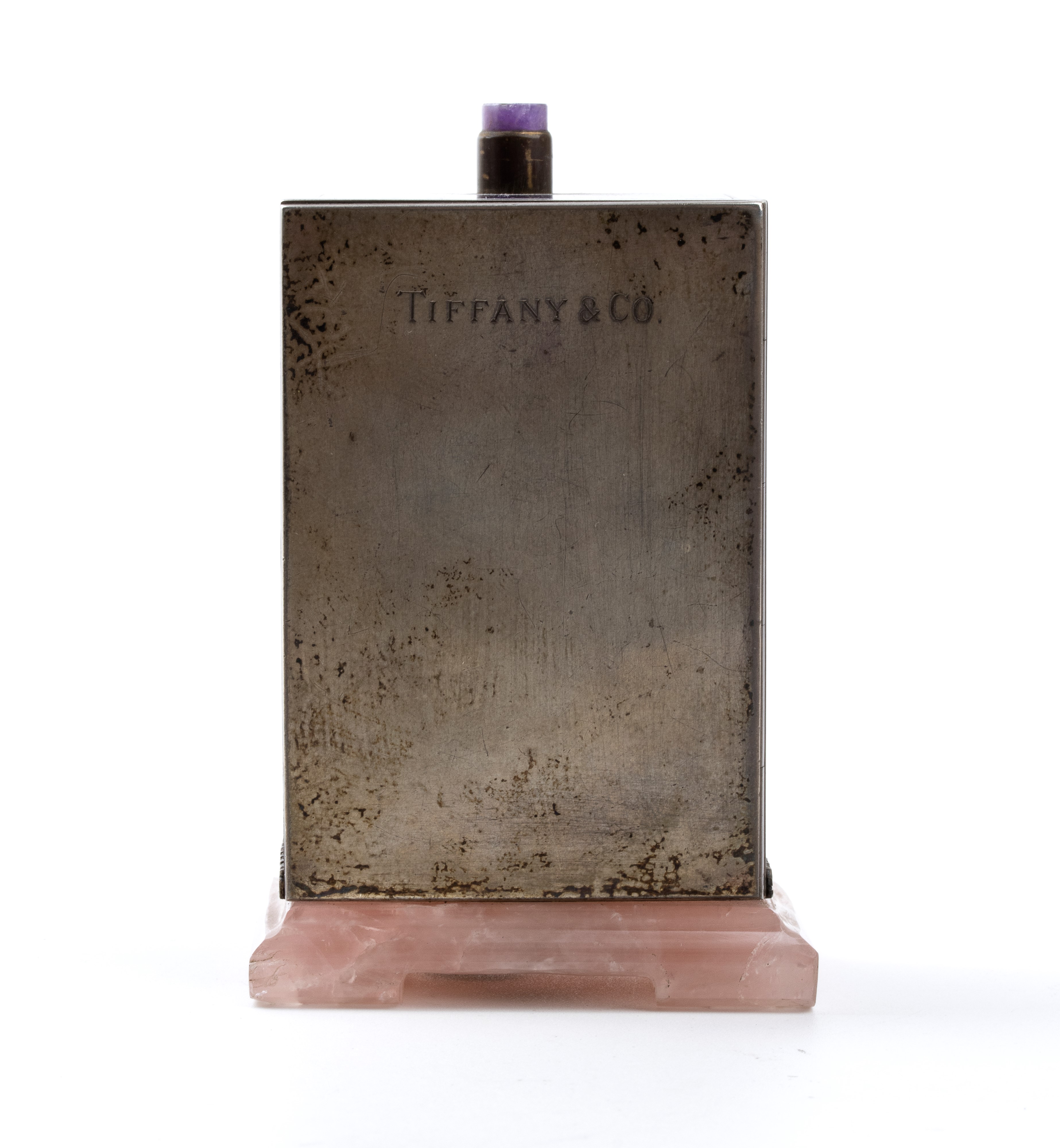 Orologio da tavolo Art Déco con ripetizione a minuti in argento e smalti