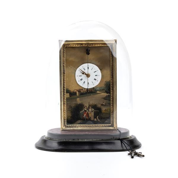 Table clock with glass dome