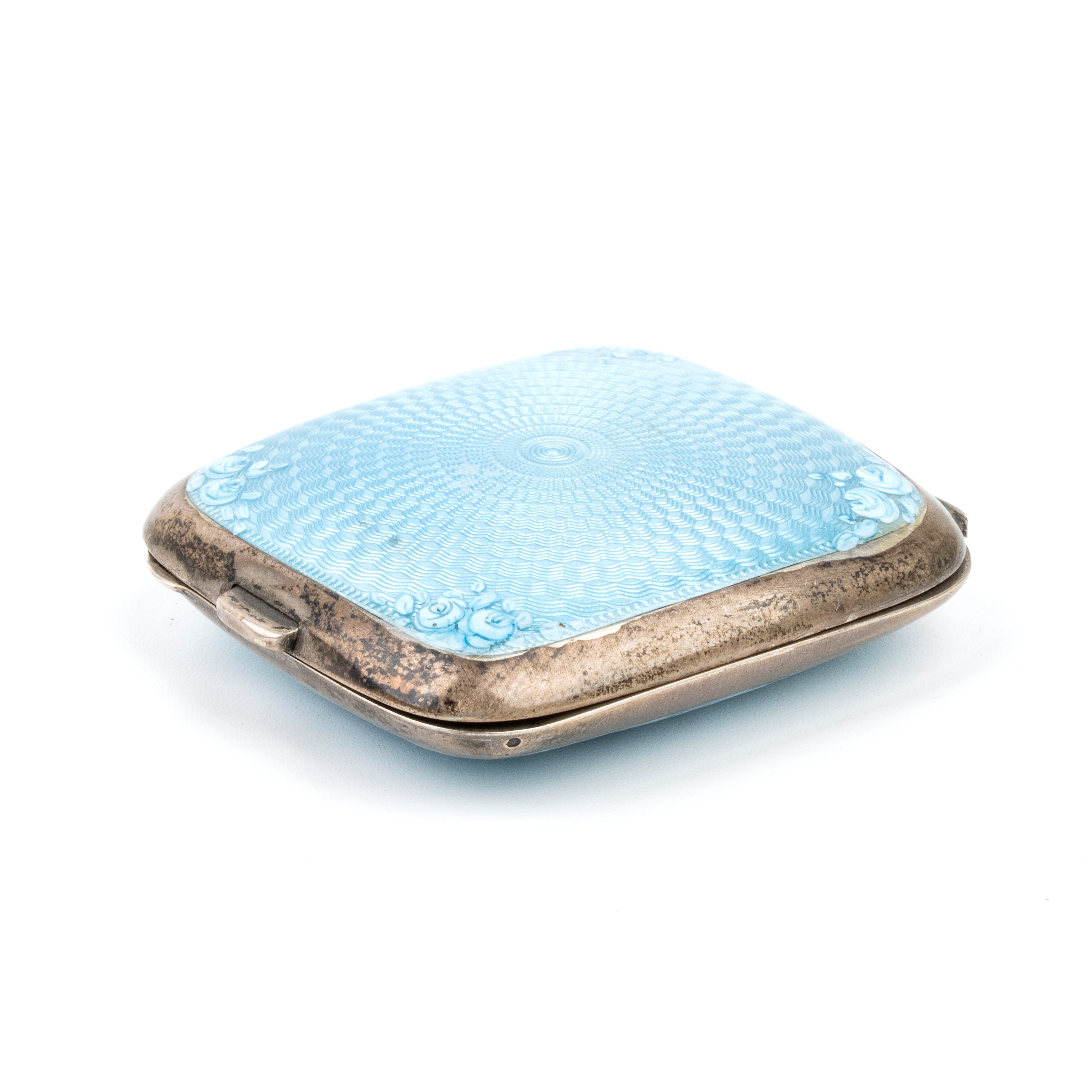 Orologio da tavolo Art Déco in argento e smalti