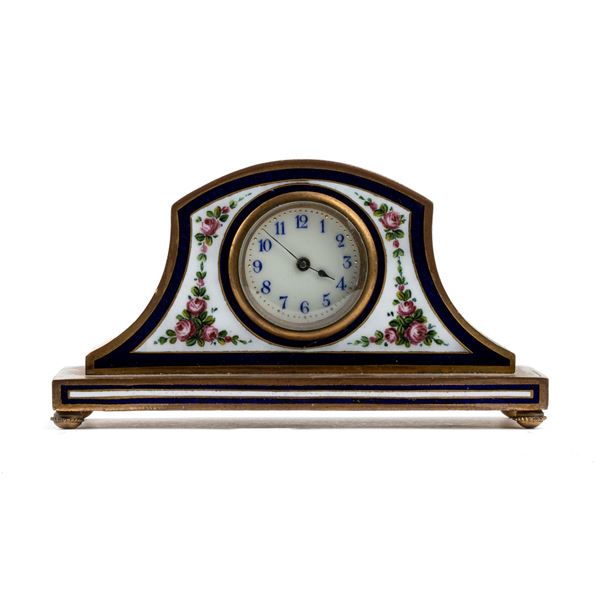 Cattin &amp; Co - Art Déco table clock with enamels