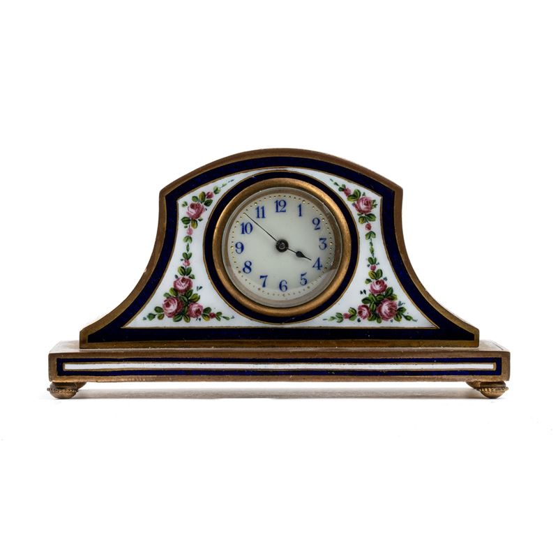 Cattin & Co - Orologio da Tavolo Art Déco con Smalti