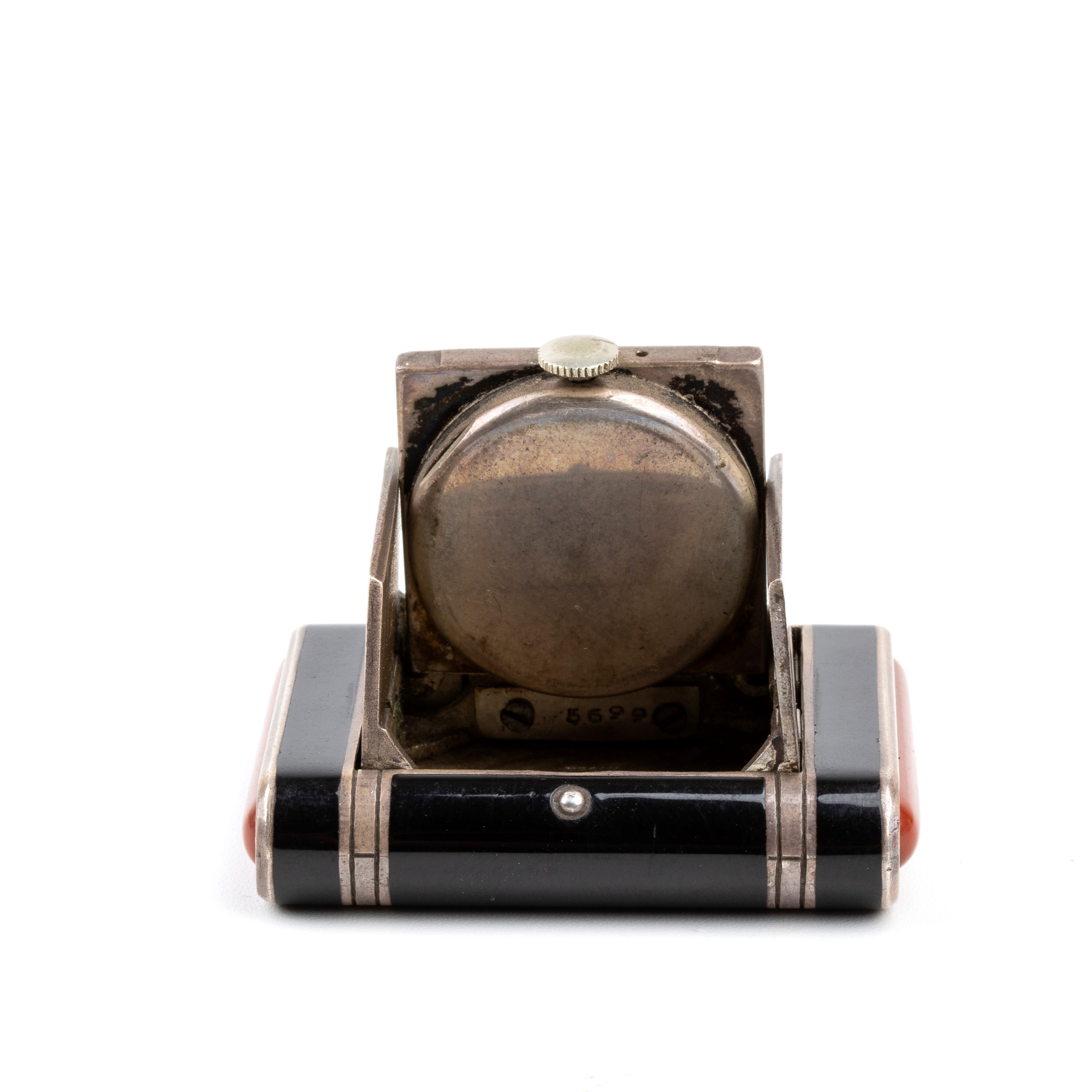 Orologio da tasca Art Déco in argento e smalti