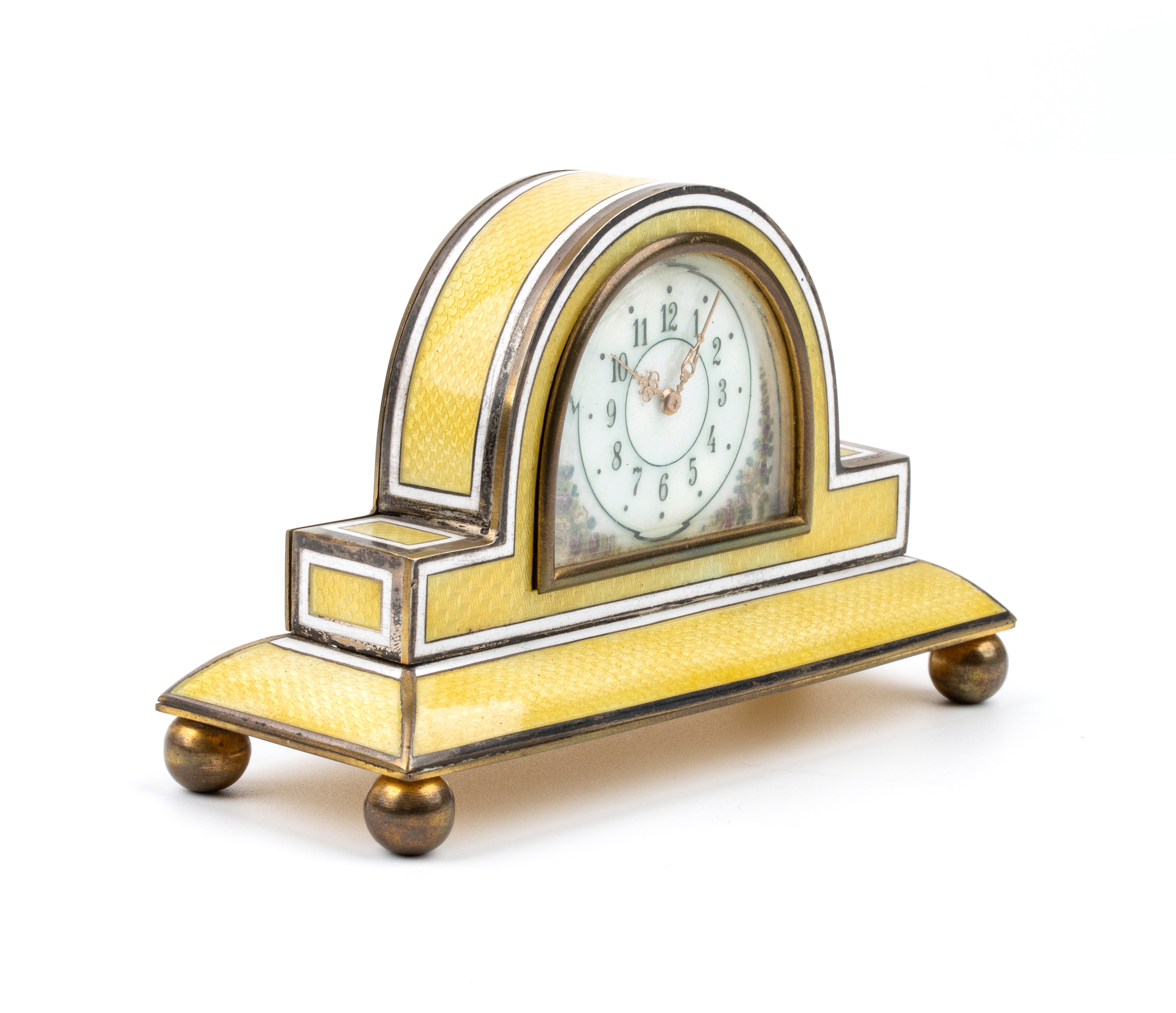 Orologio da Tavolo Art Déco con Smalti