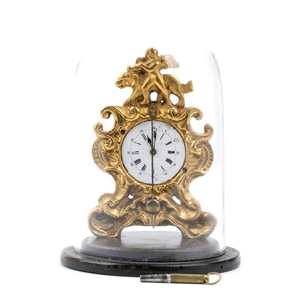 Table clock with glass dome