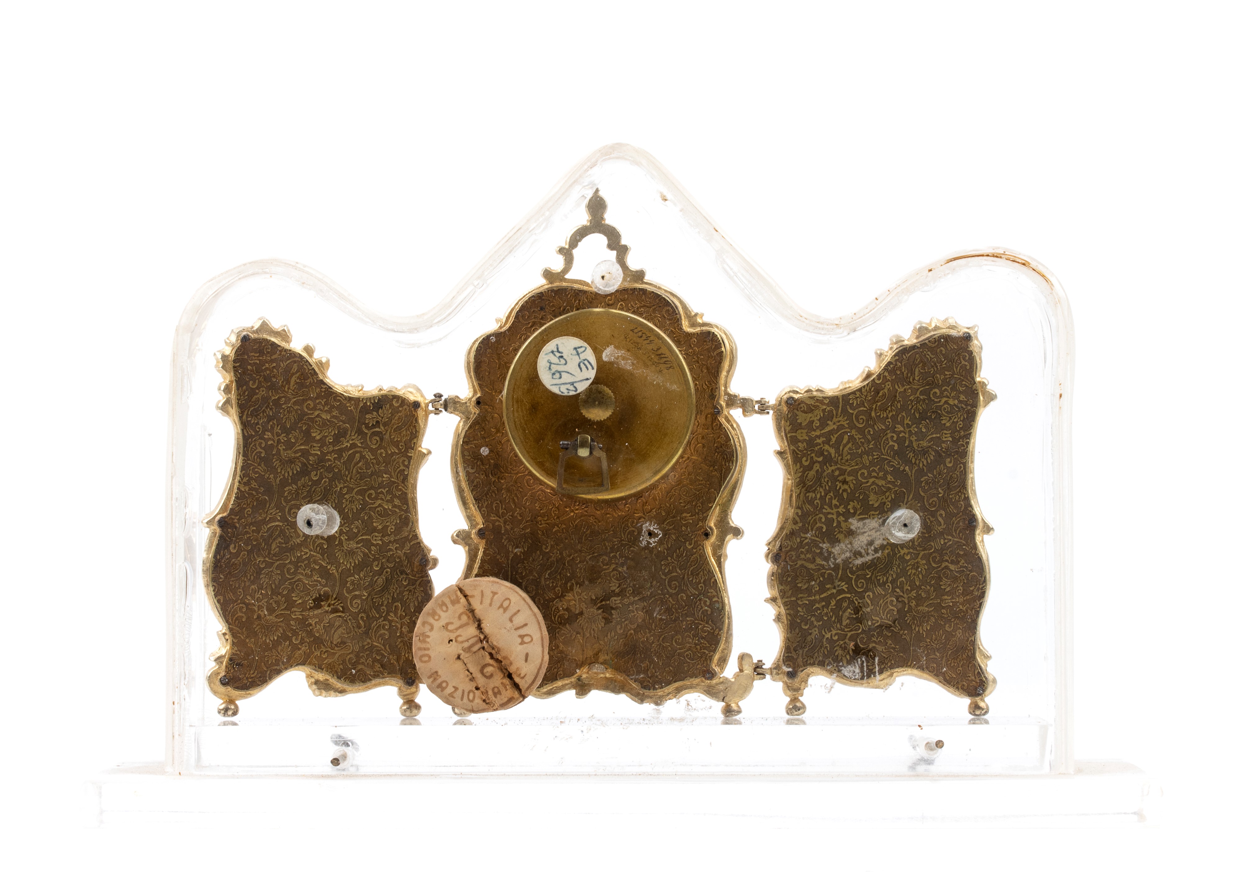 Orologio da tavolo in bronzo e smalti