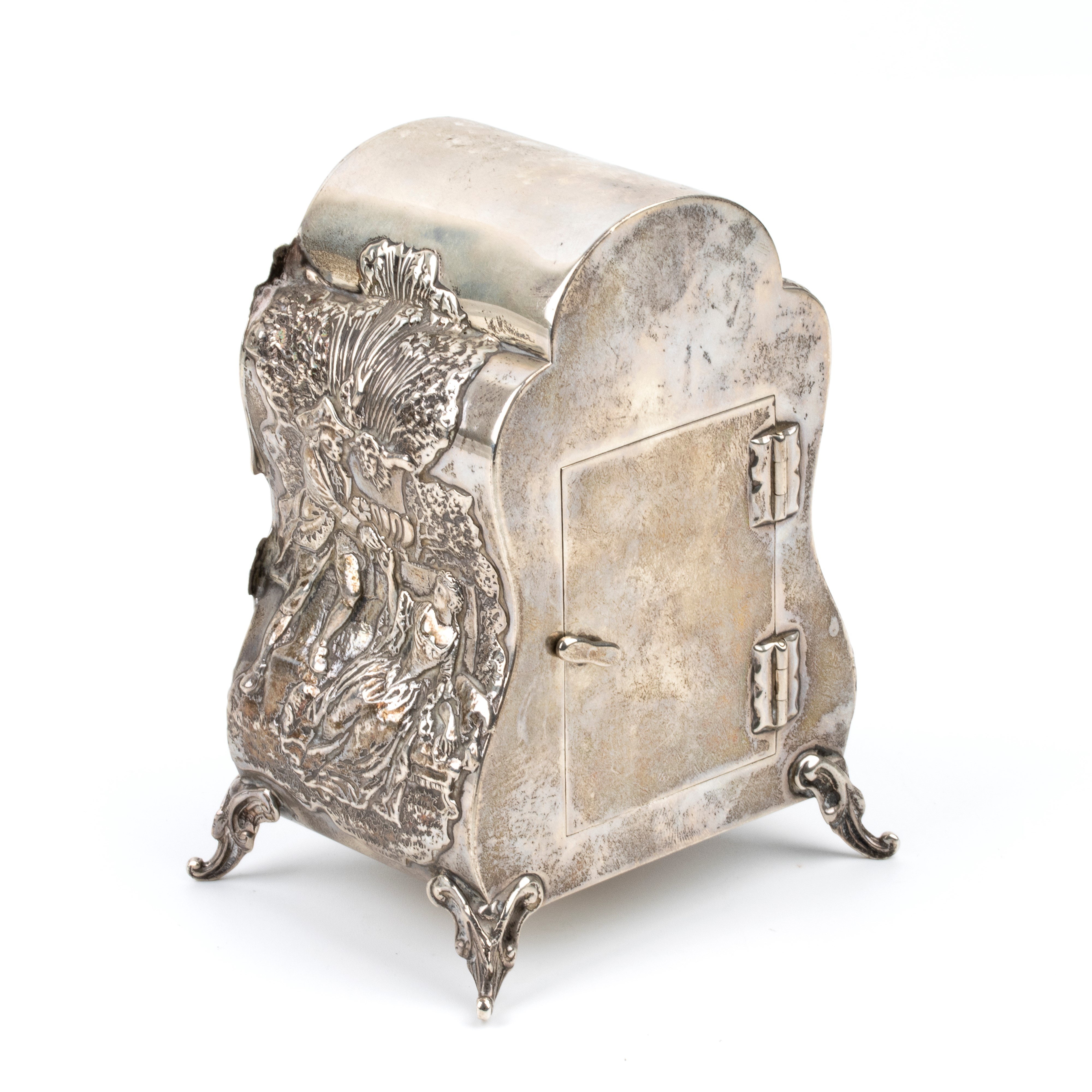 Orologio da tavolo Art Déco in argento e smalti