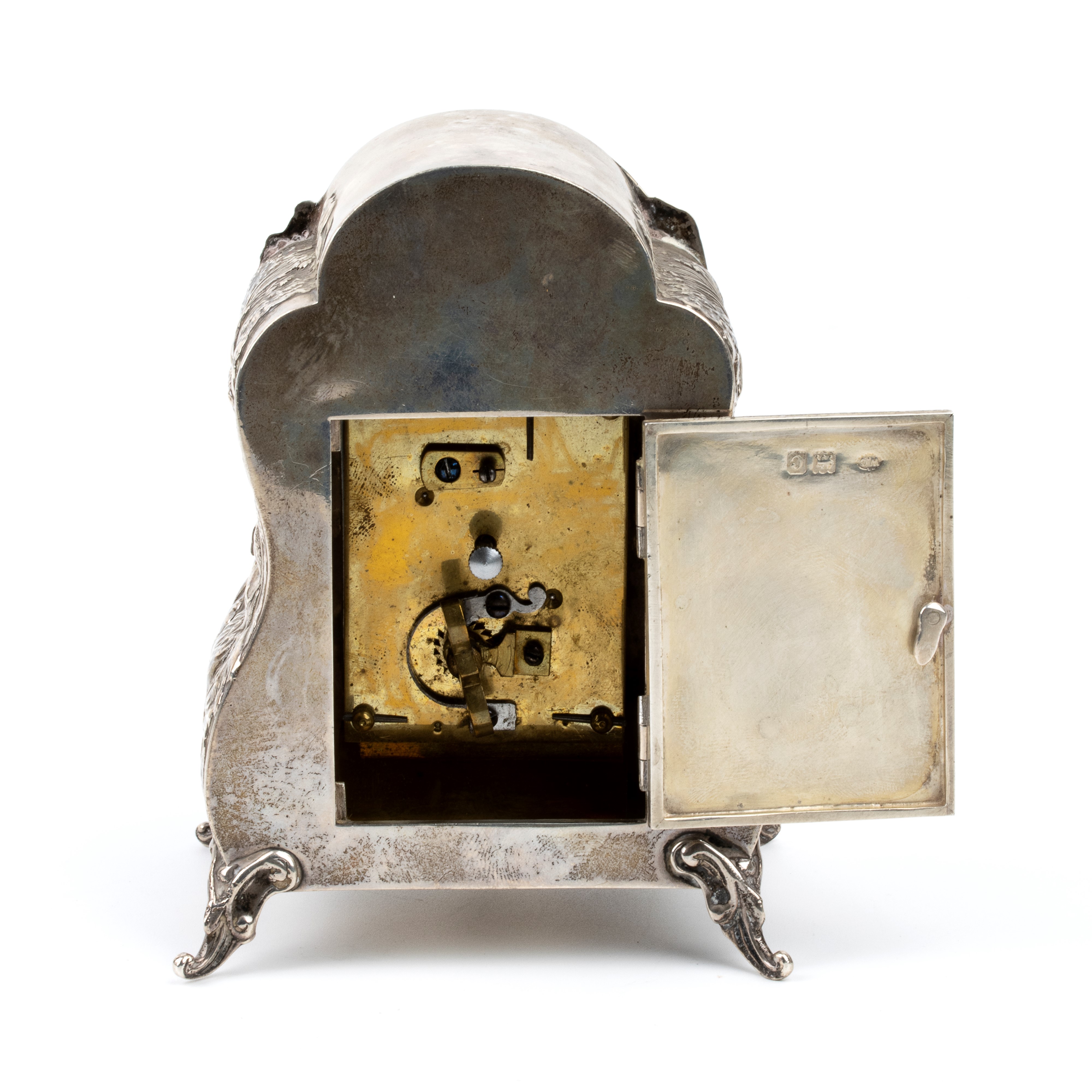 Orologio da tavolo Art Déco in argento e smalti