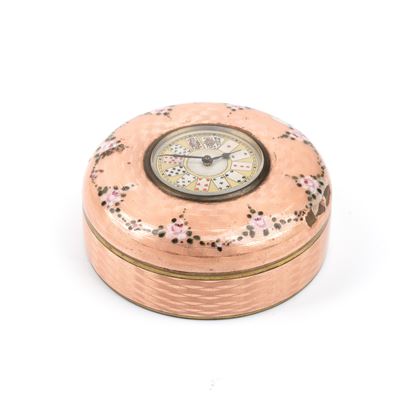 Orologio da Tavolo Art Déco con Carte da Gioco Smaltate