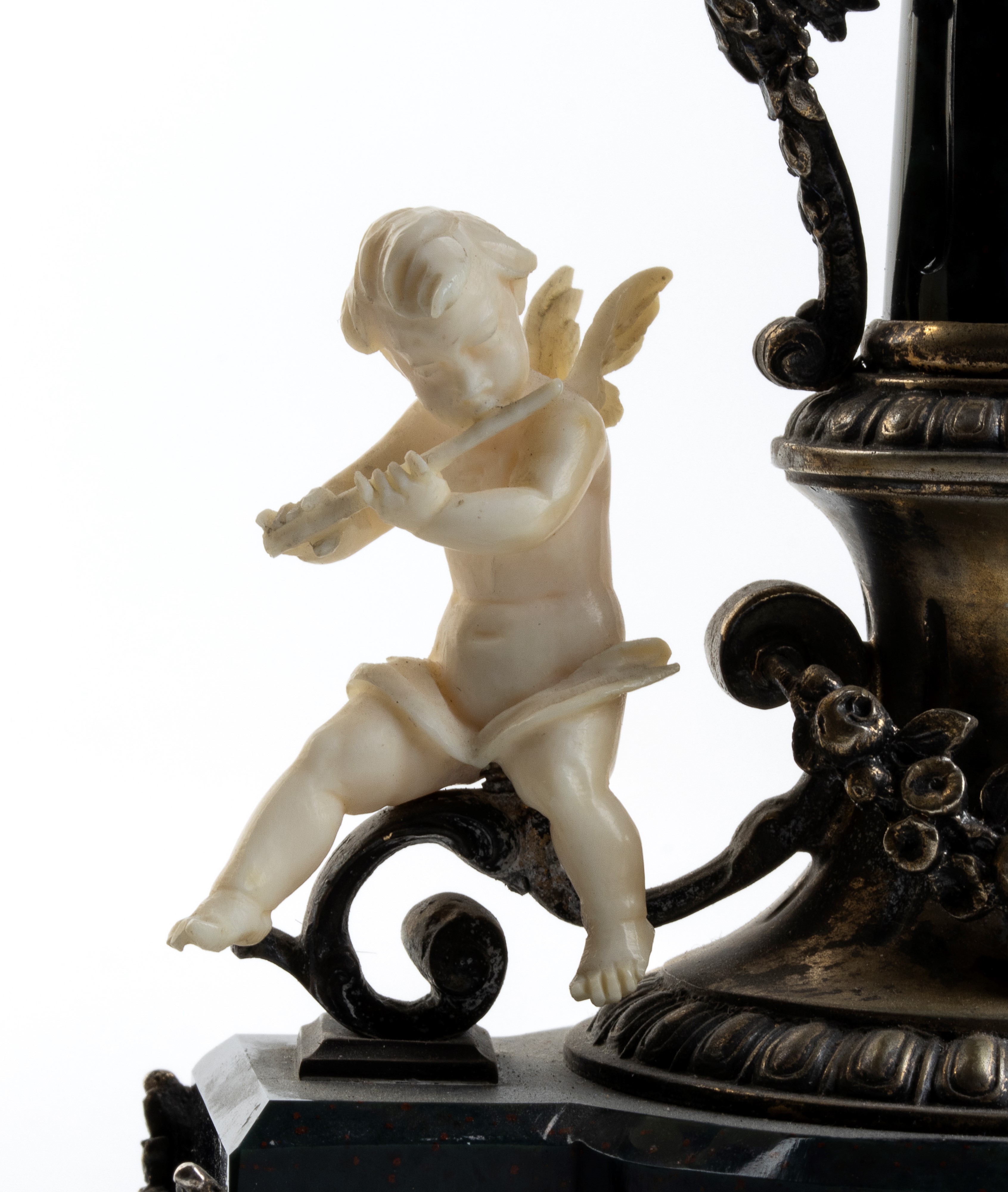 Portaorologio in argento, diaspro e avorio