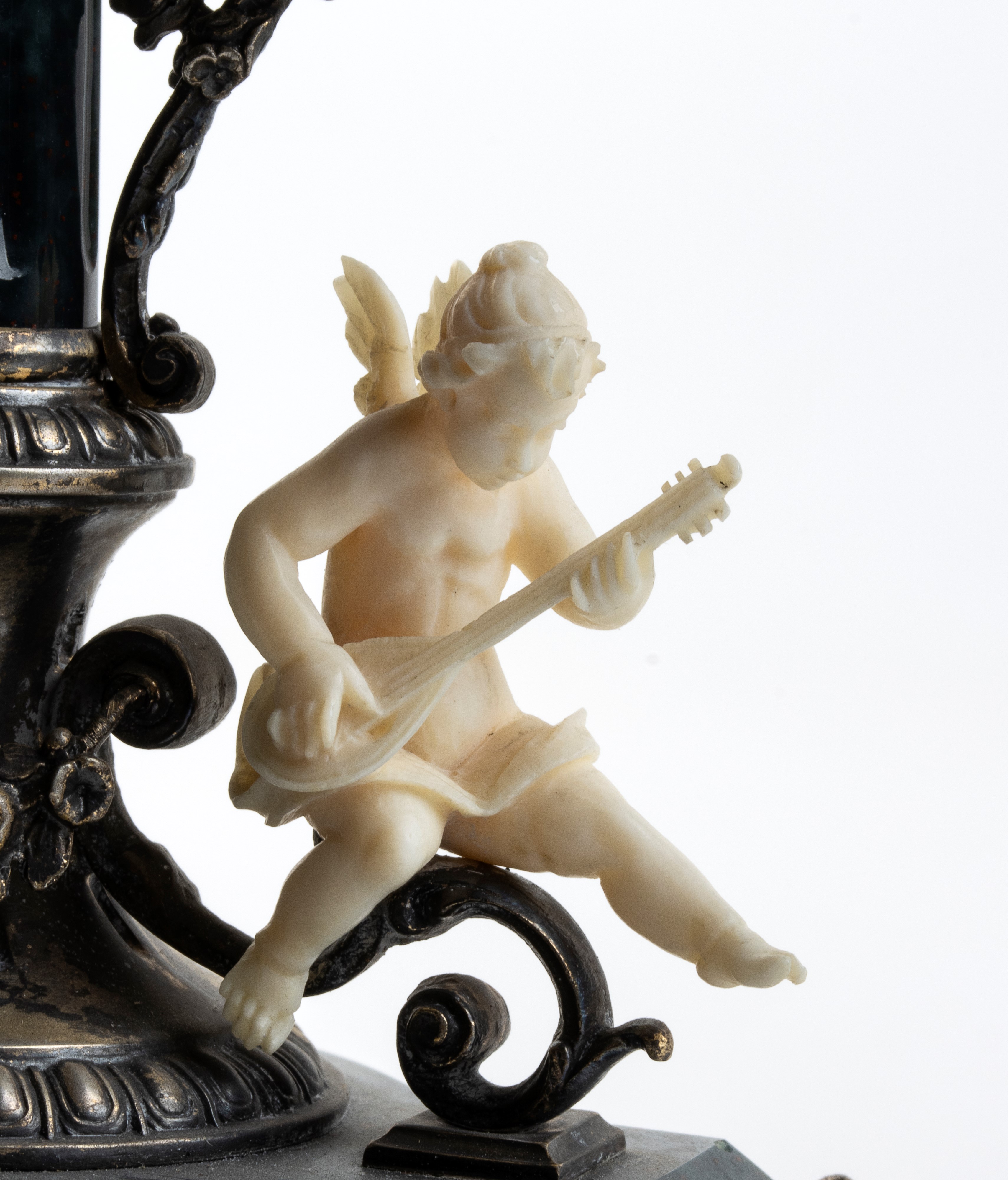 Portaorologio in argento, diaspro e avorio