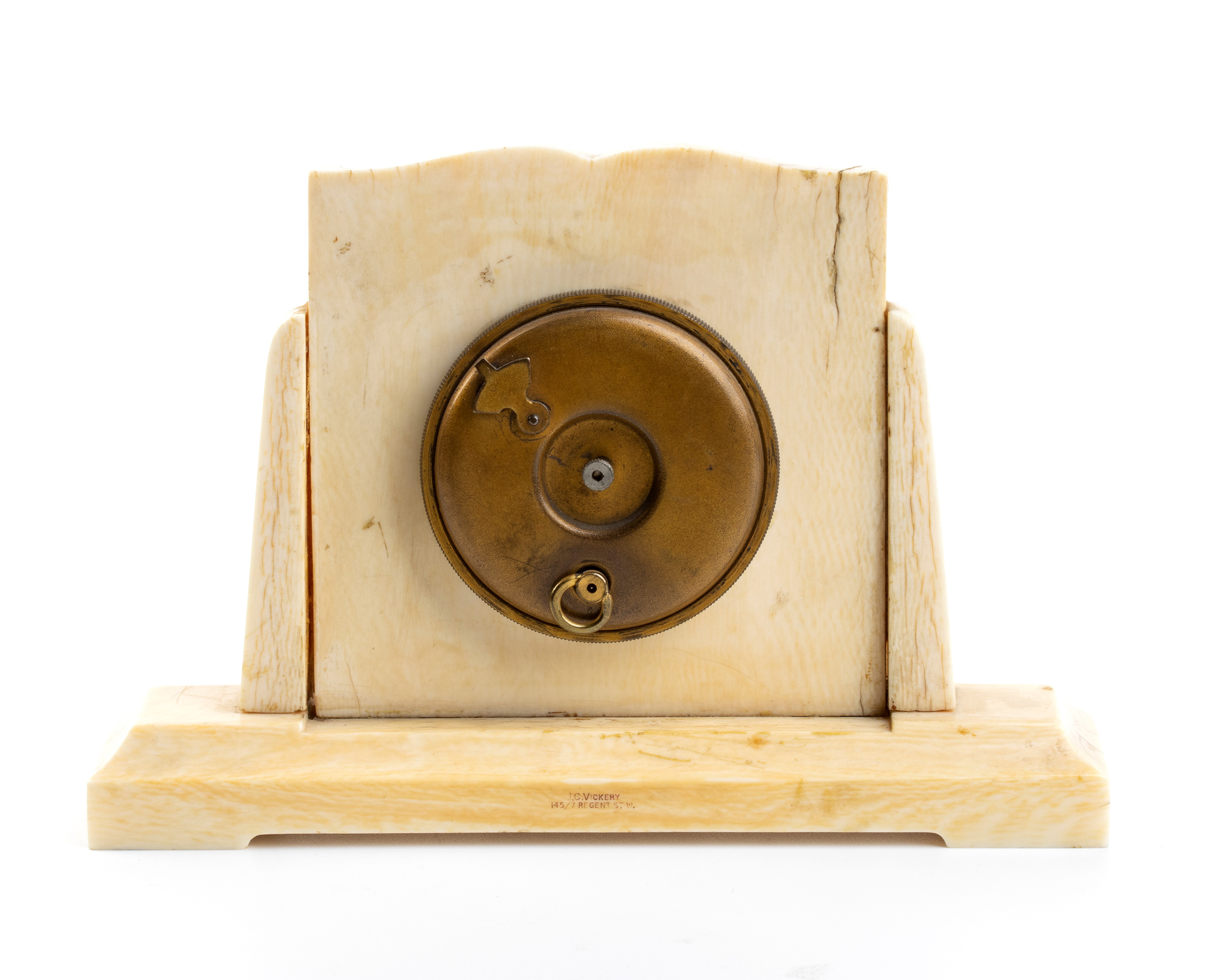 Orologio da tavolo Art Déco in avorio e smalto