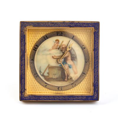 Kienzle (?): Sveglia da Tavolo Art Déco con Smalti