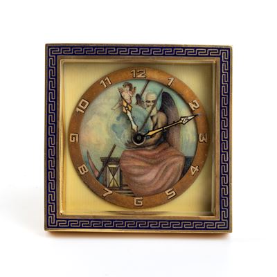 Kienzle (?): Orologio da Tavolo Art Déco con Smalti