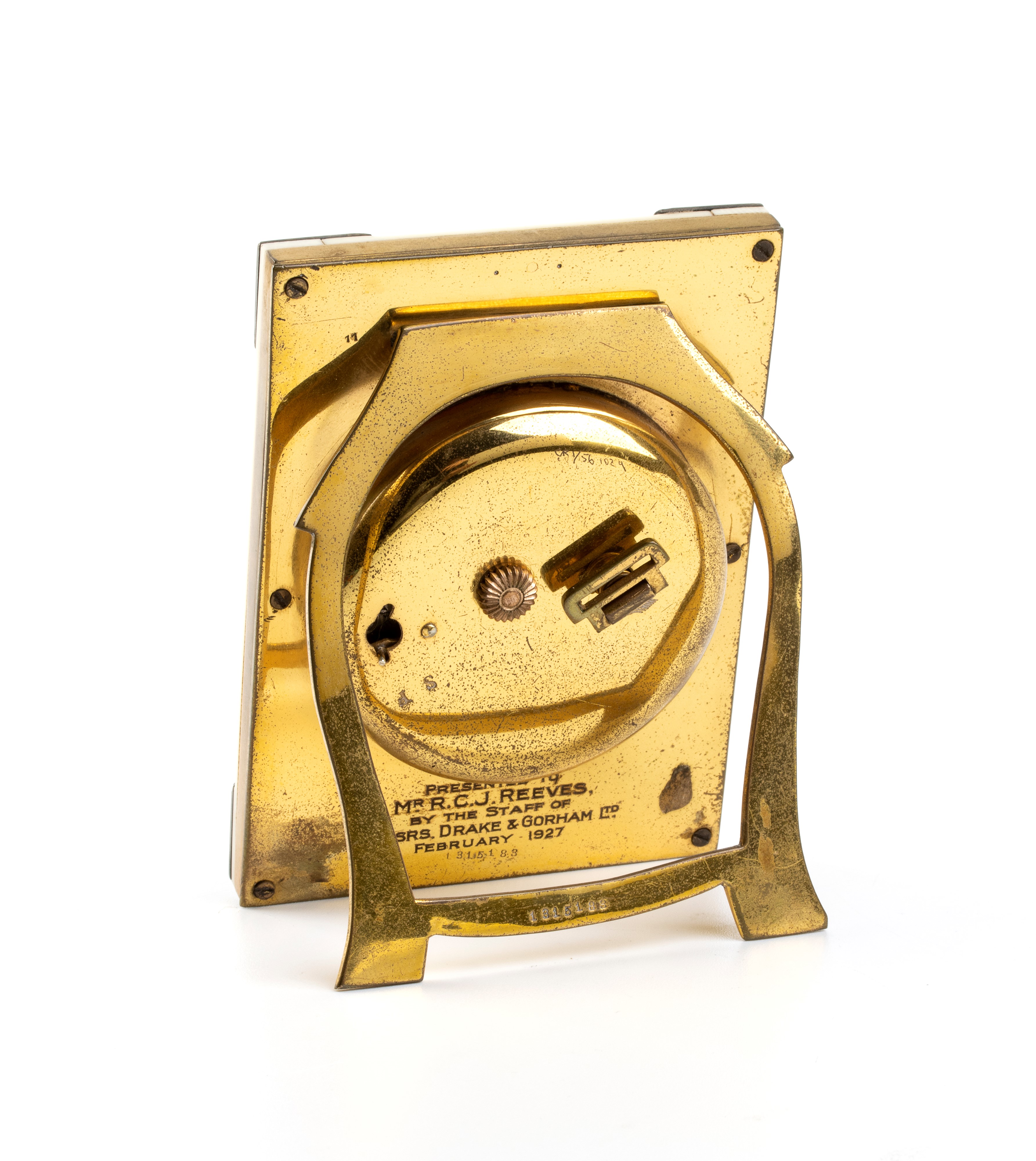 Orologio da tavolo Art Déco in avorio e smalti