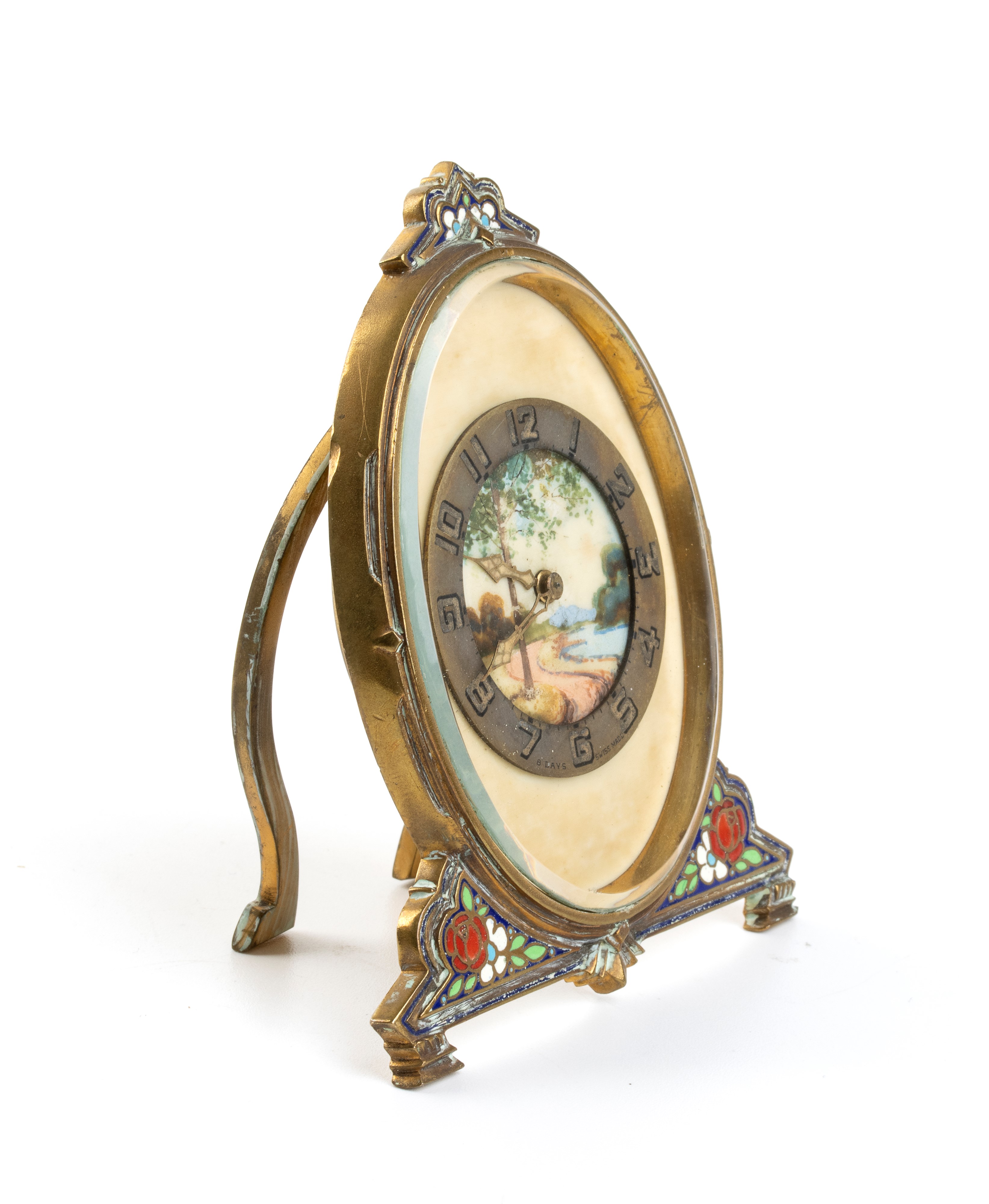 Orologio da Tavolo Art Déco con Smalti Policromi