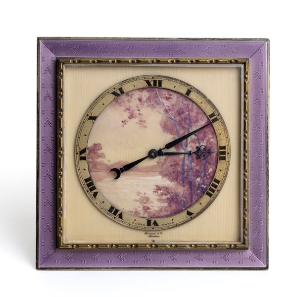 Bornand &amp; Cie - Art Déco ivory and enamel table clock