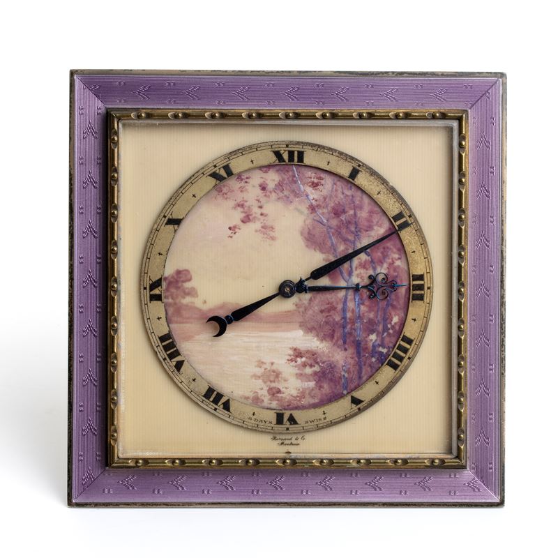 Orologio da tavolo Art Déco in avorio e smalti