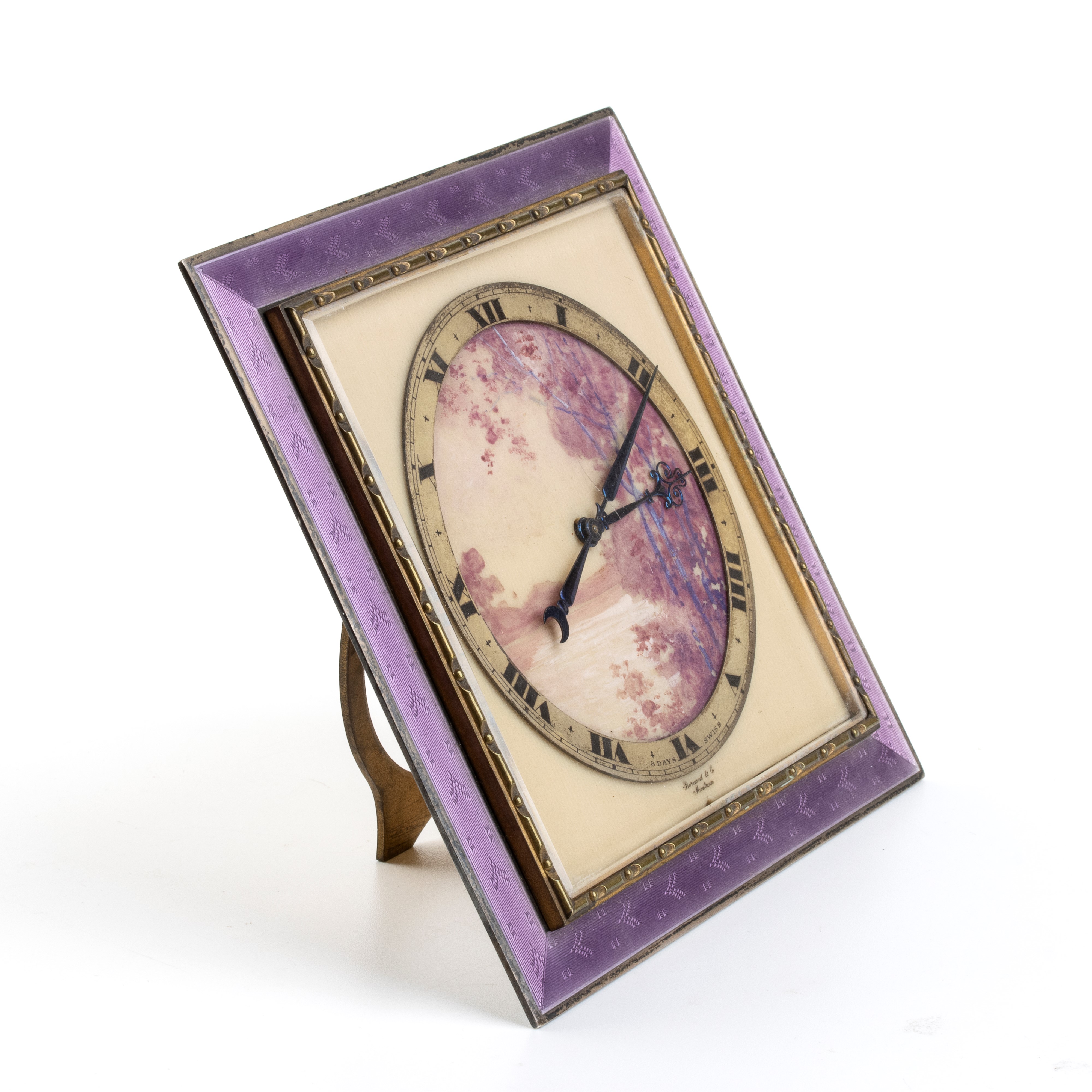 Orologio da tavolo Art Déco in avorio e smalti