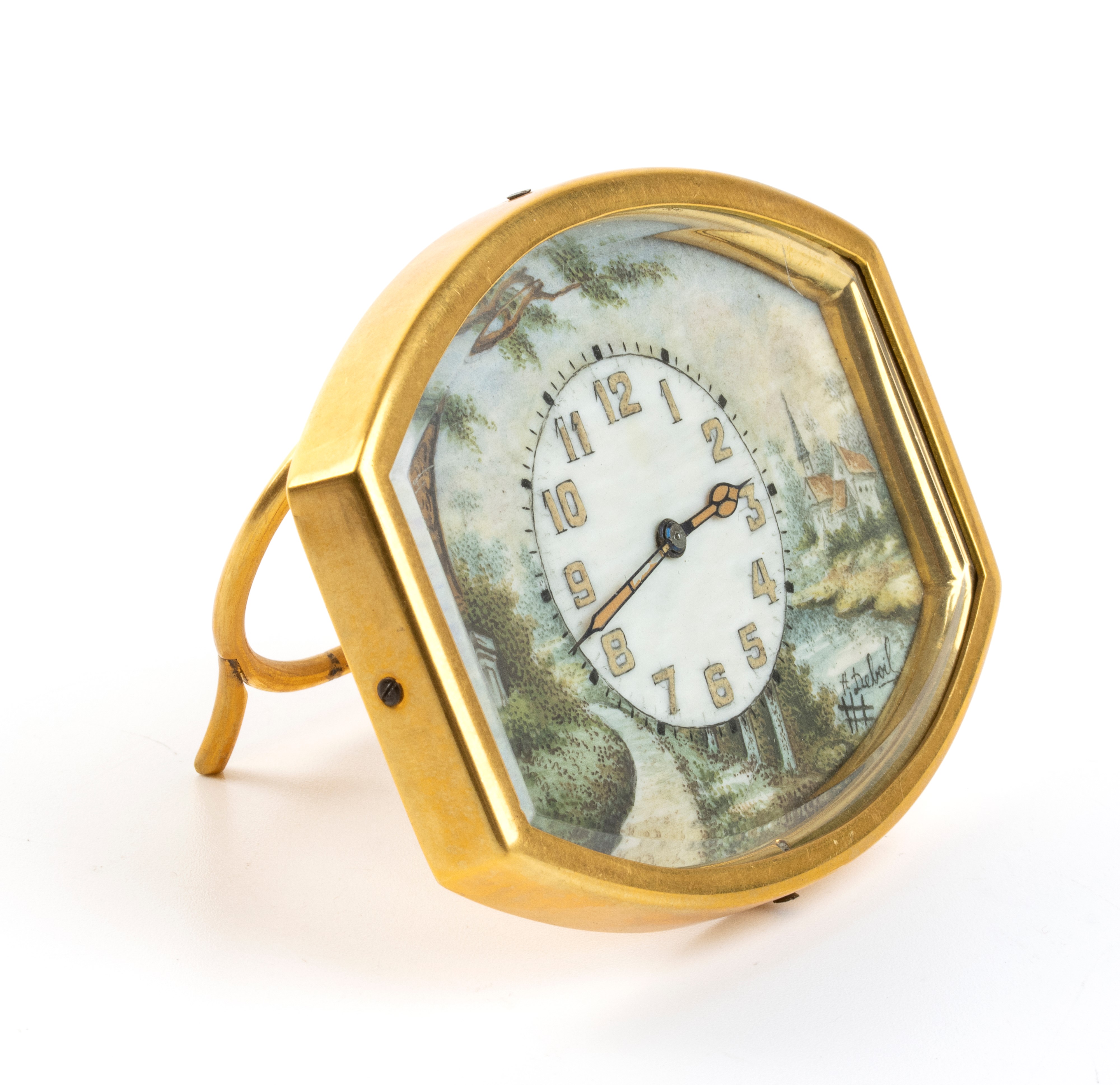 Orologio da Tavolo Art Déco con Smalti Policromi