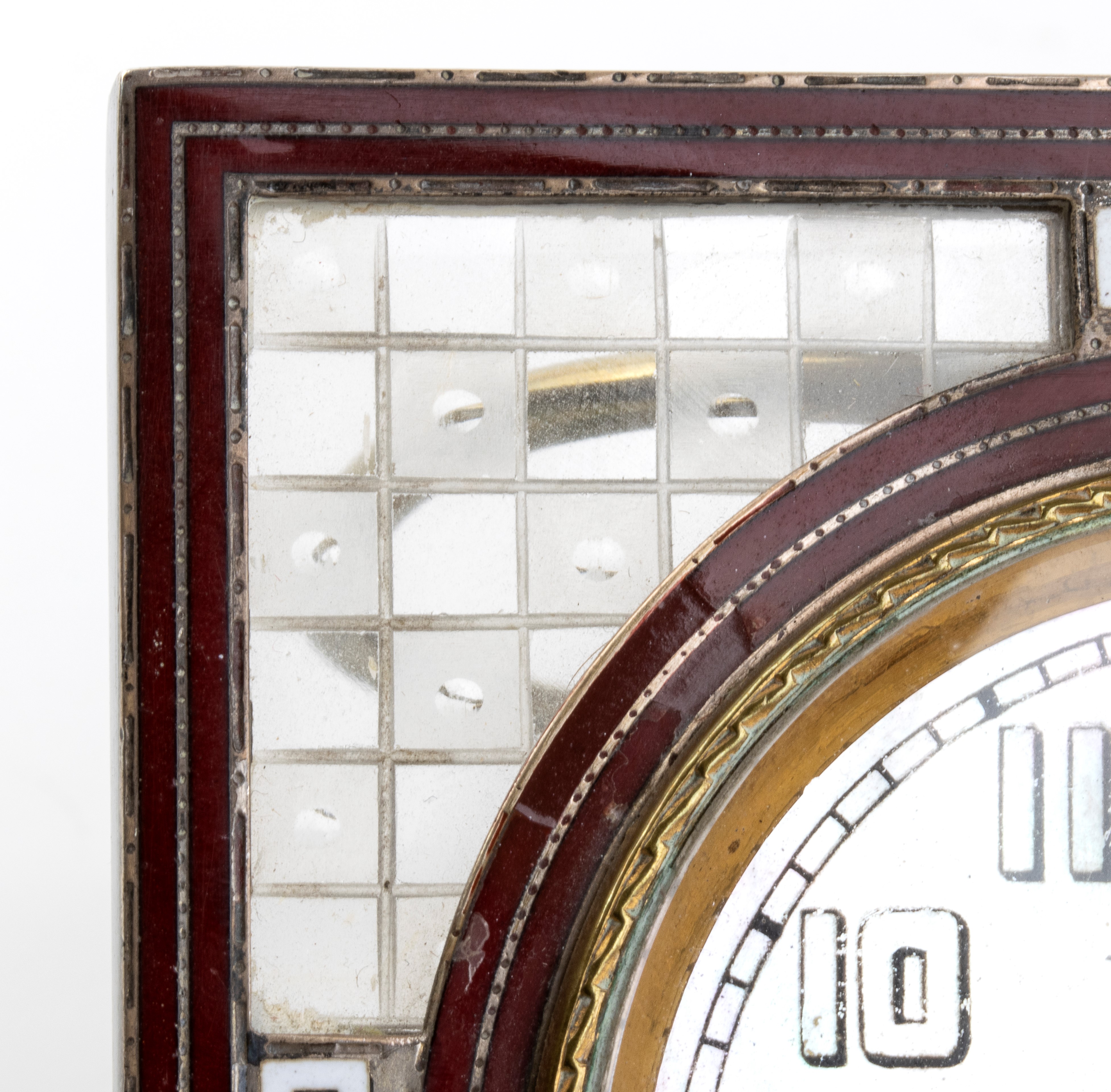 Orologio da tavolo Art Déco in argento e madreperla