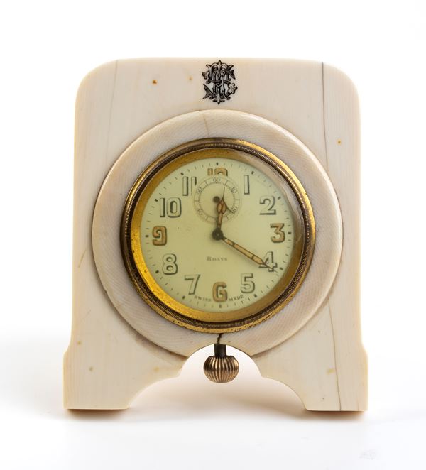 Art Déco ivory table clock