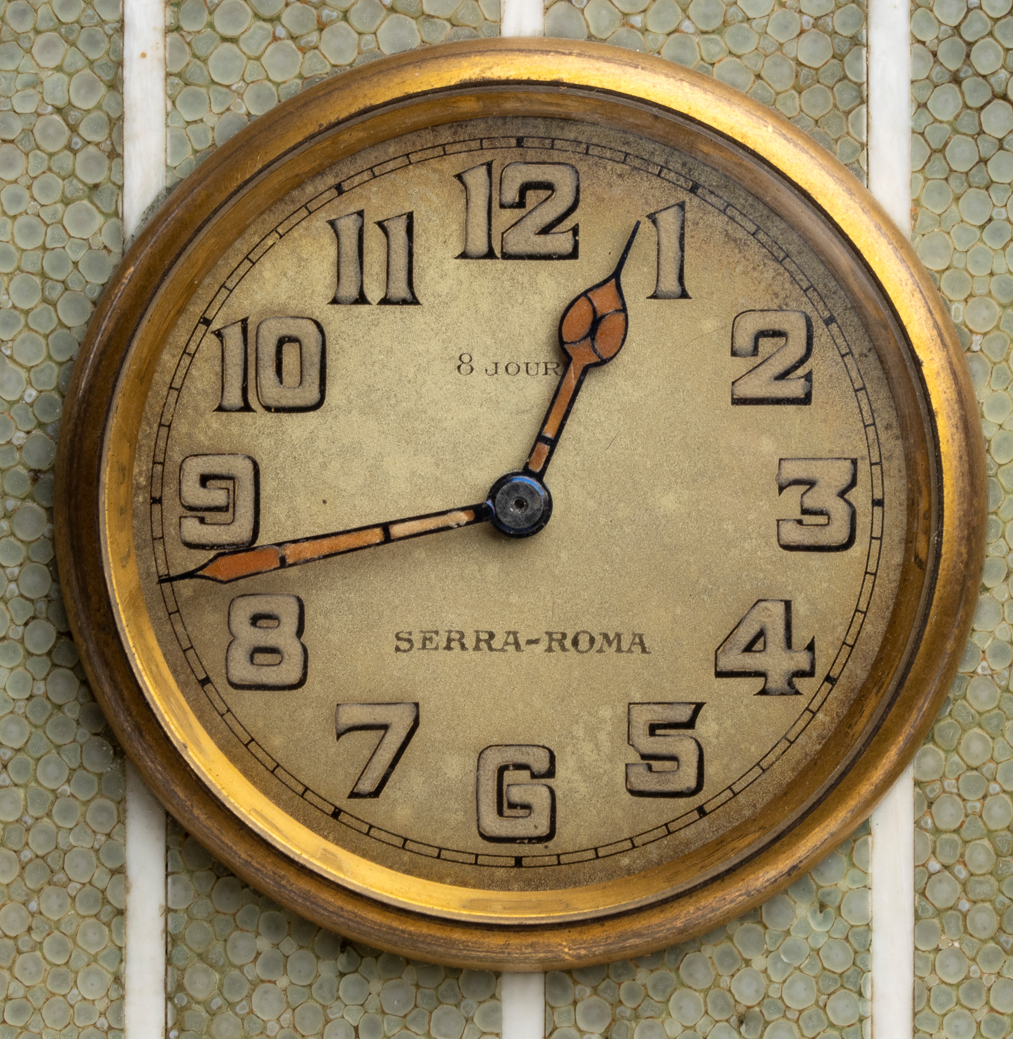 Orologio da tavolo Art Déco in avorio e Galuchat