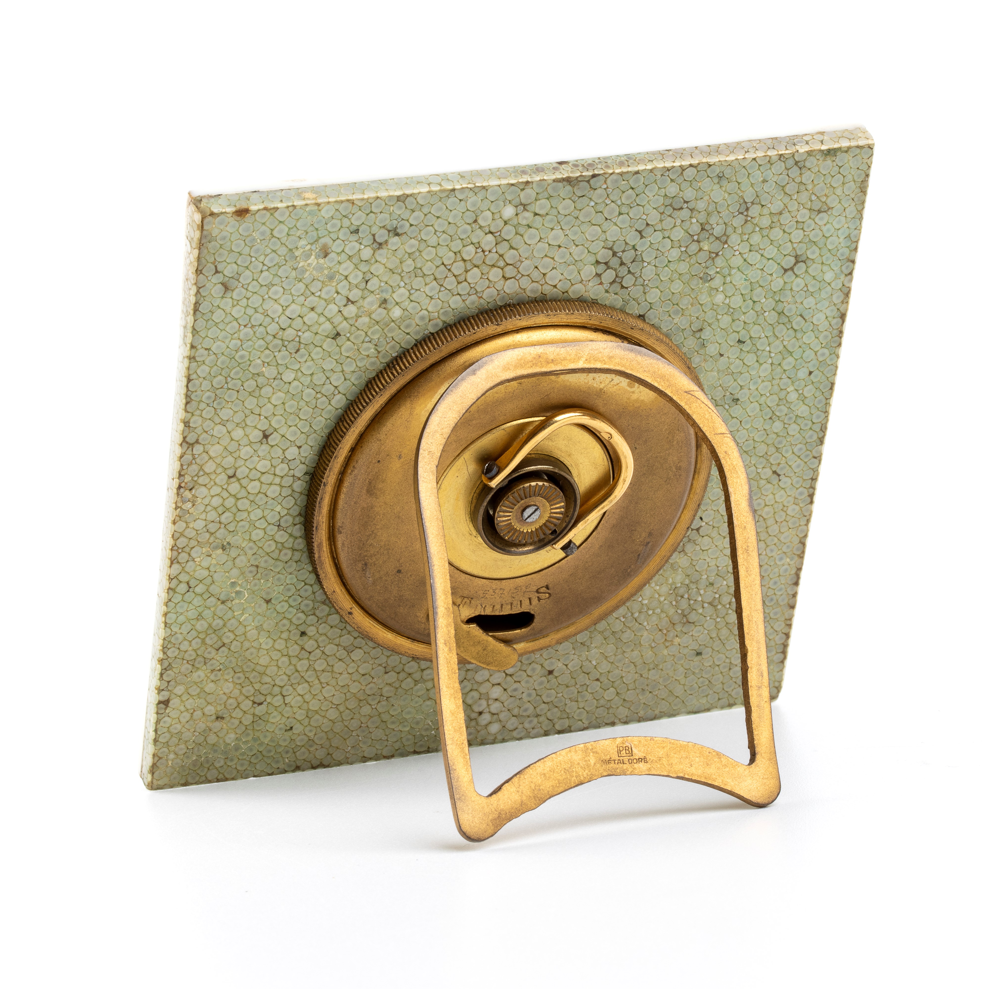 Orologio da tavolo Art Déco in avorio e Galuchat