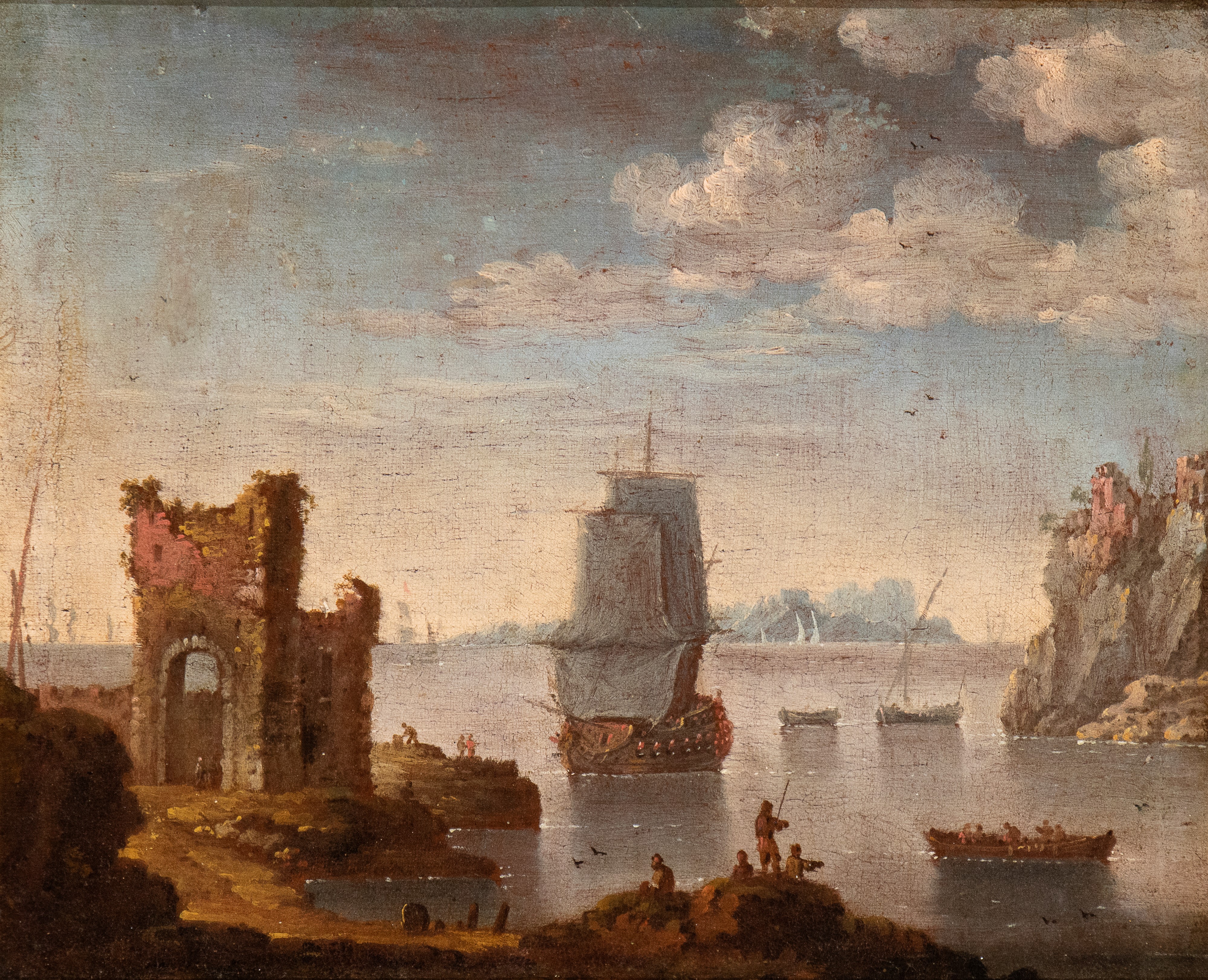 Artista Attivo in Veneto, Seconda Metà del XVII - Prima Metà del XVIII Secolo - A) Marina con Vas...