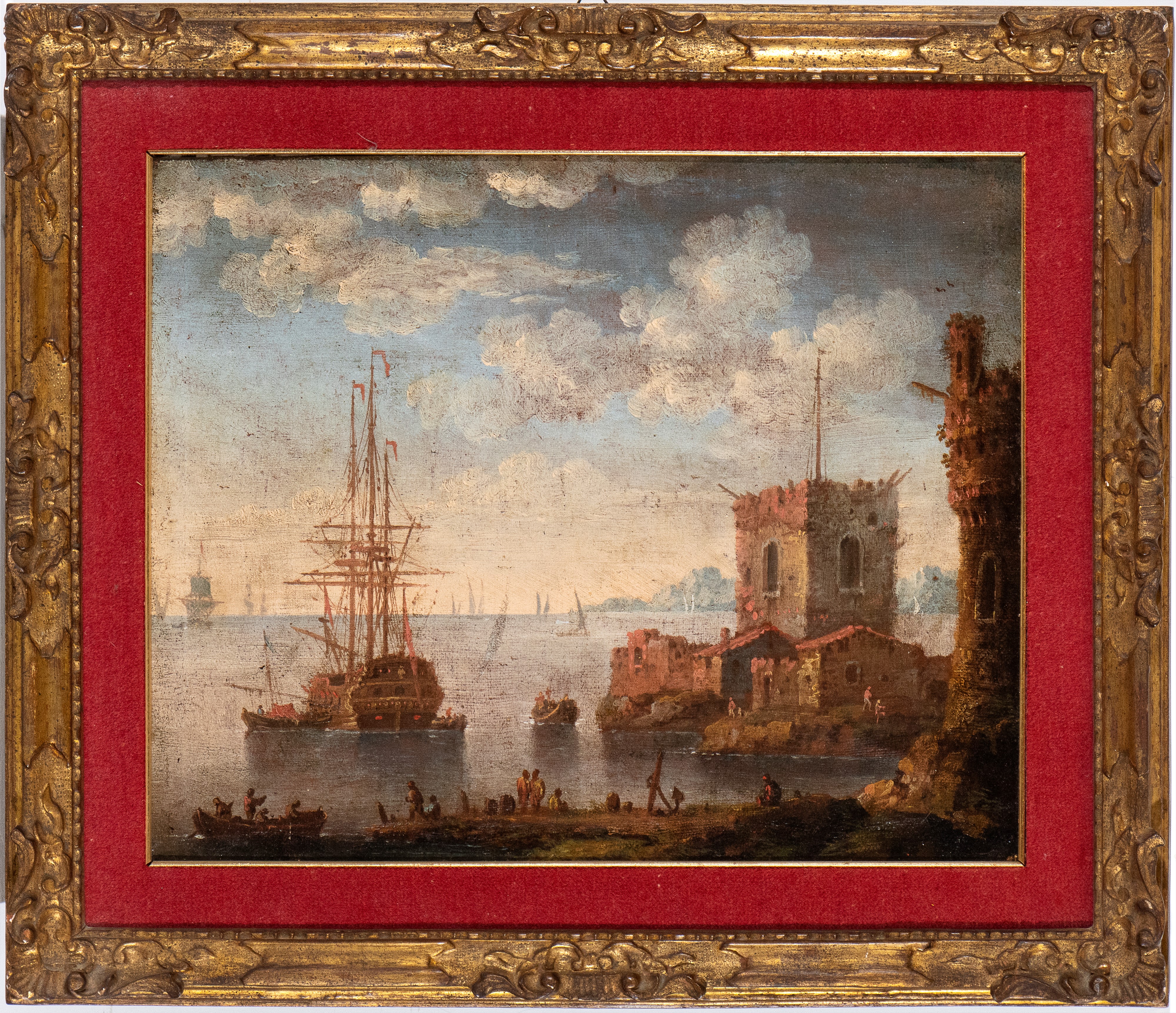 Artista Attivo in Veneto, Seconda Metà del XVII - Prima Metà del XVIII Secolo - A) Marina con Vas...