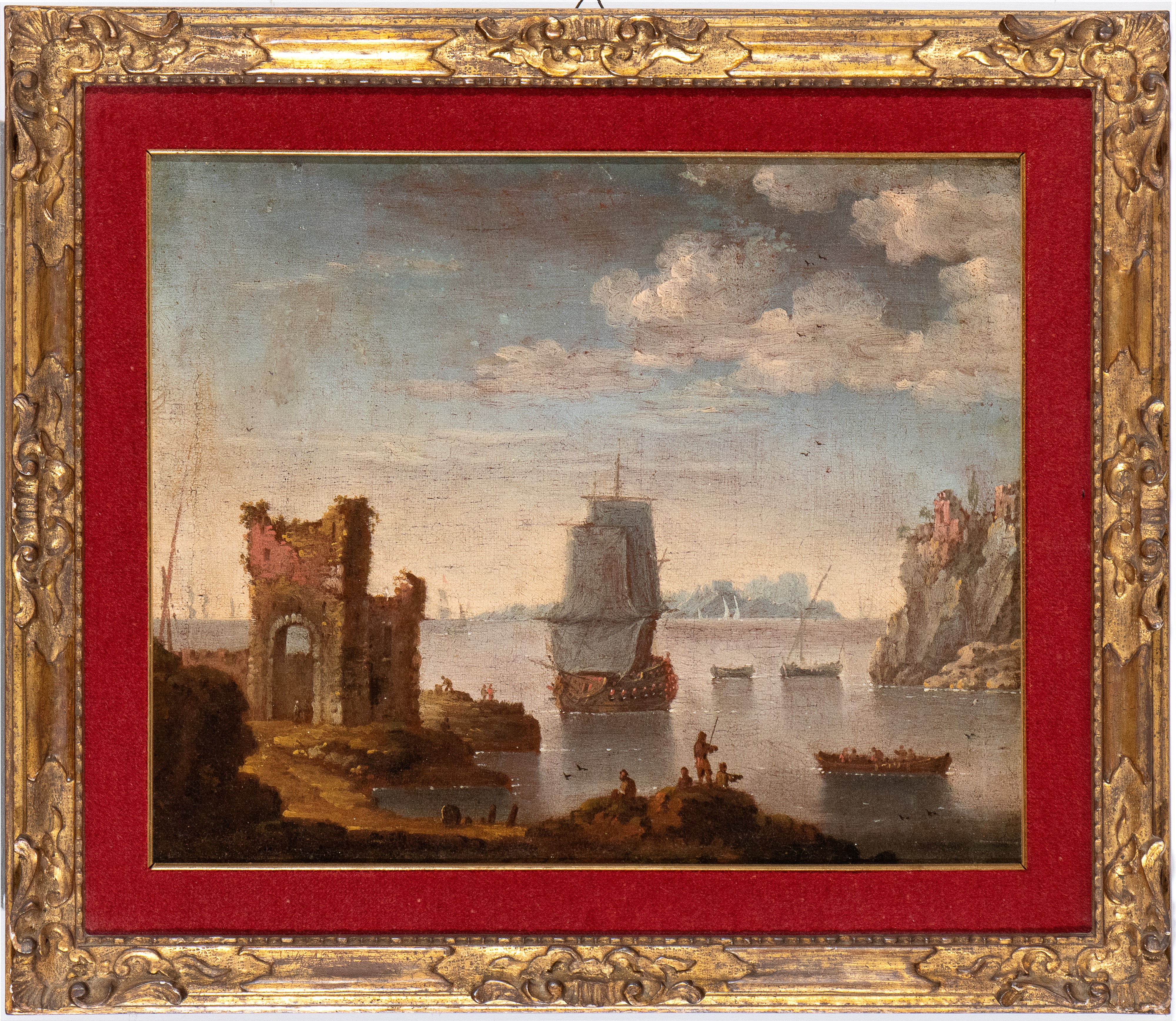 Artista Attivo in Veneto, Seconda Metà del XVII - Prima Metà del XVIII Secolo - A) Marina con Vas...