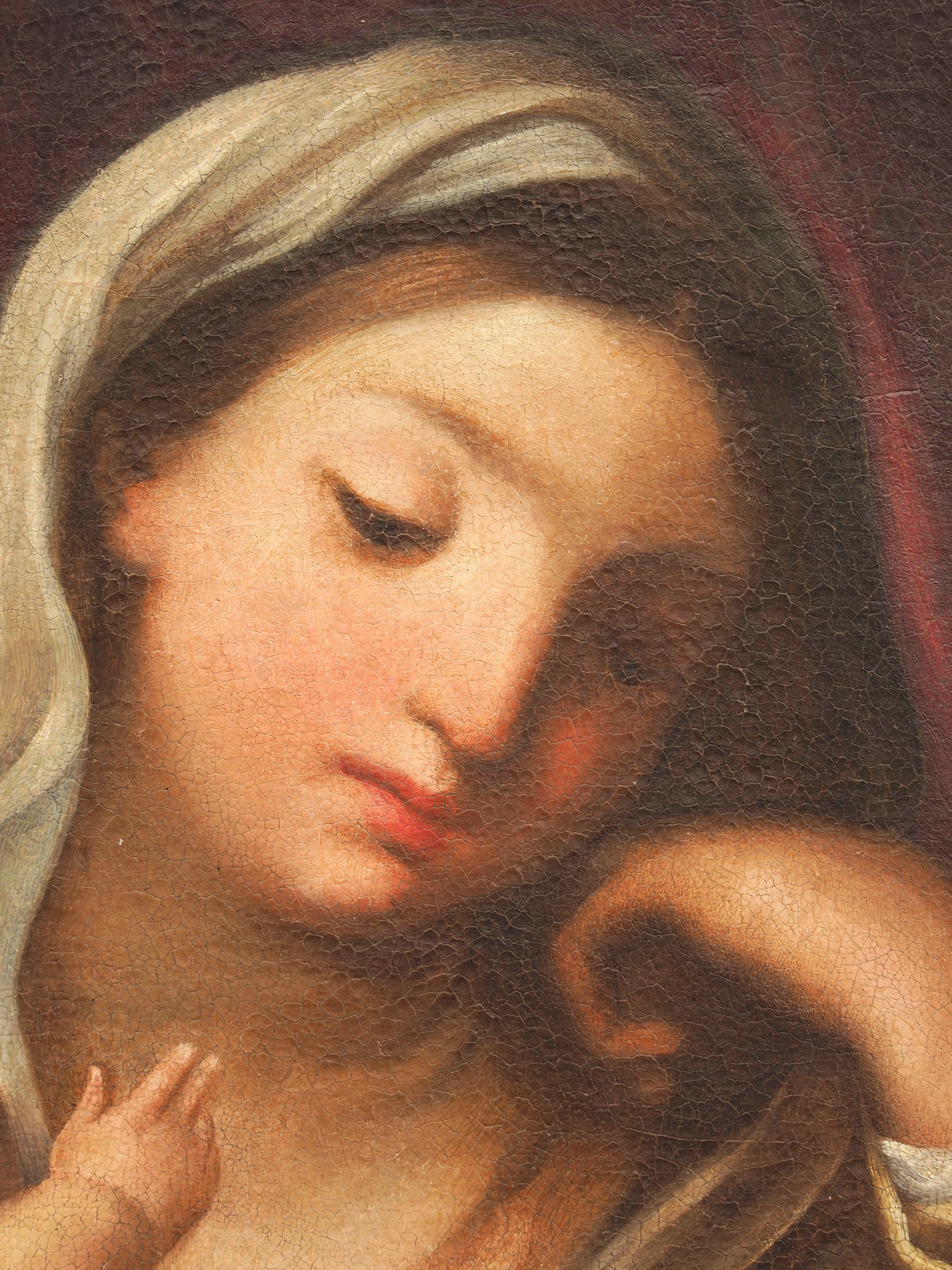Scuola Romana, XVII Secolo - Madonna con Bambino