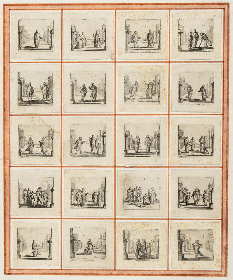 Jacques Callot - Scene con Personaggi e Architettura