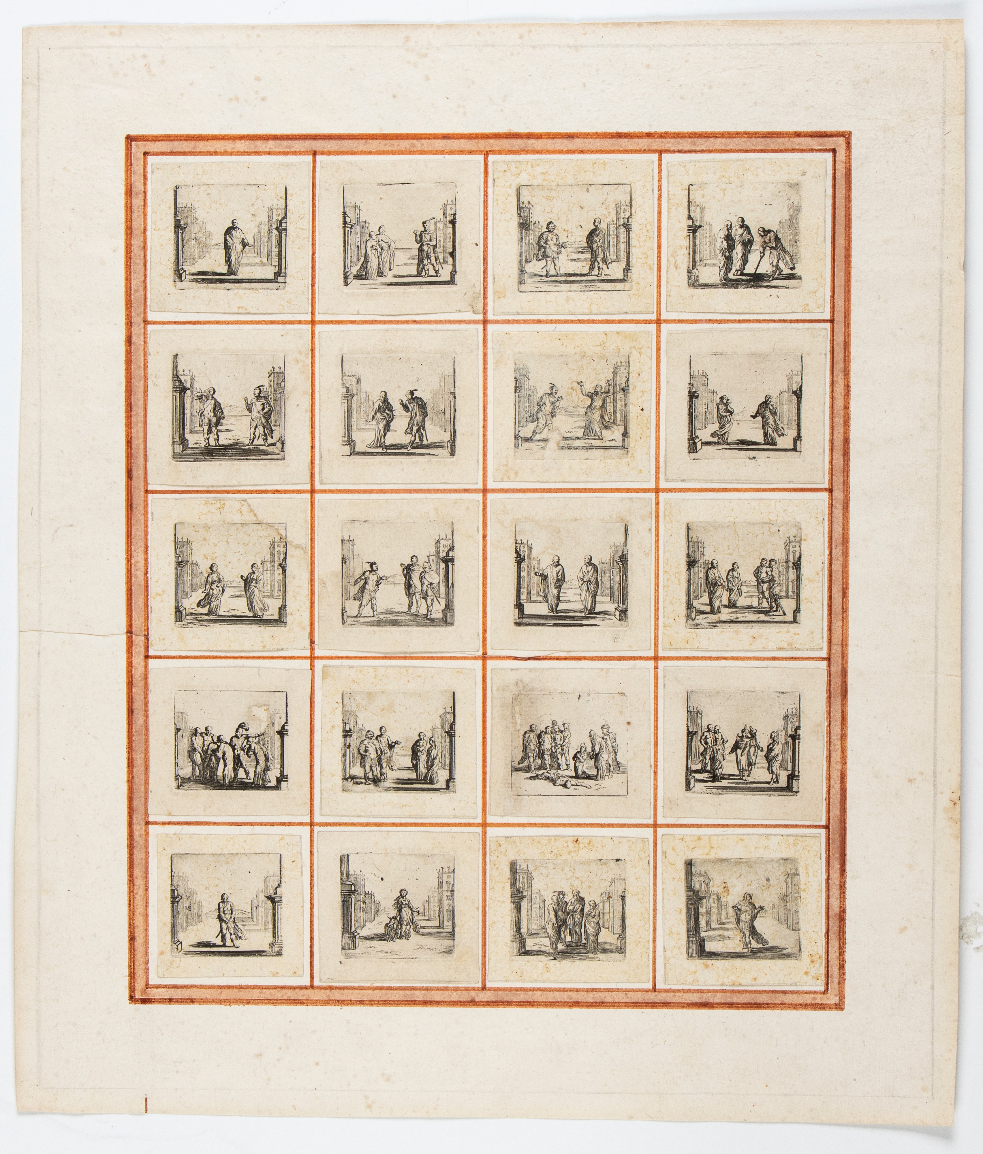 Jacques Callot - Scene con Personaggi e Architettura