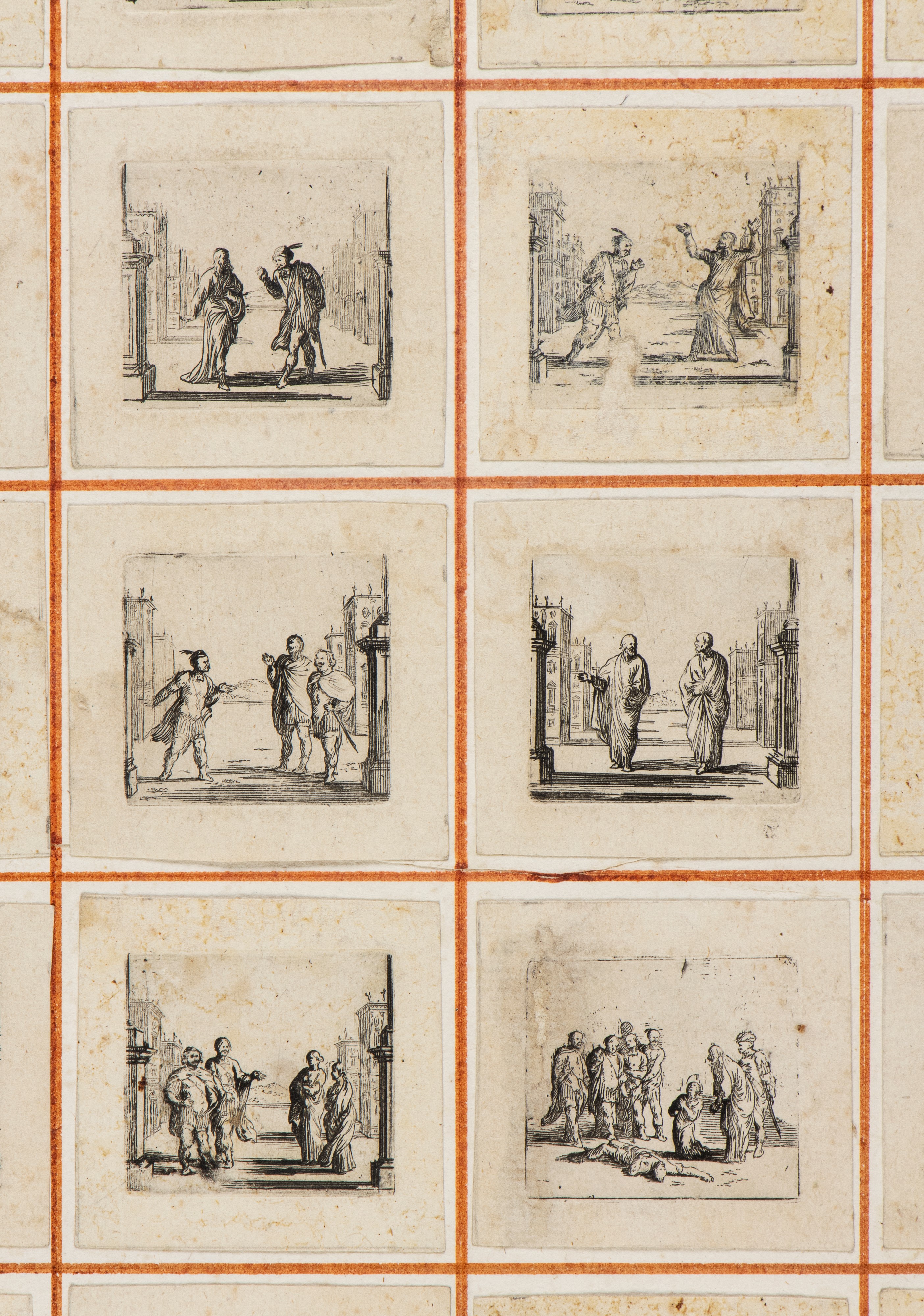 Jacques Callot - Scene con Personaggi e Architettura