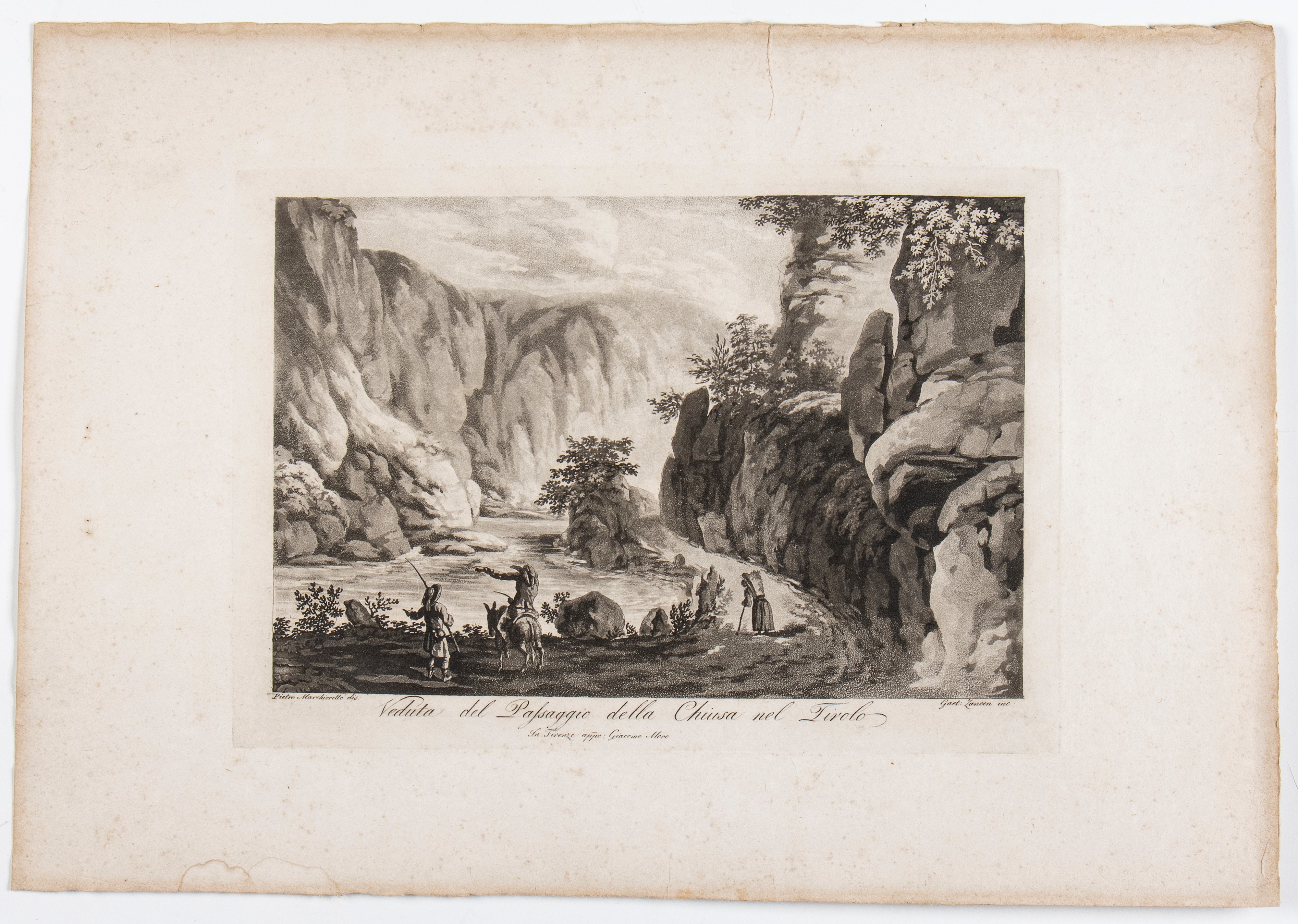 Gaetano Zancon - Veduta di una Rupe nei Contorni di Bolzano nel Tirolo | Veduta del Passaggio del...