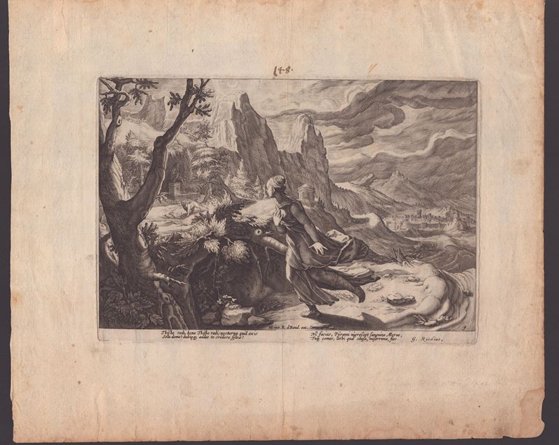 Hendrik Goltzius - Thisbe Spaventata dal Leone | Giove e Giunone con Tiresia | Apollo e Leucotoe