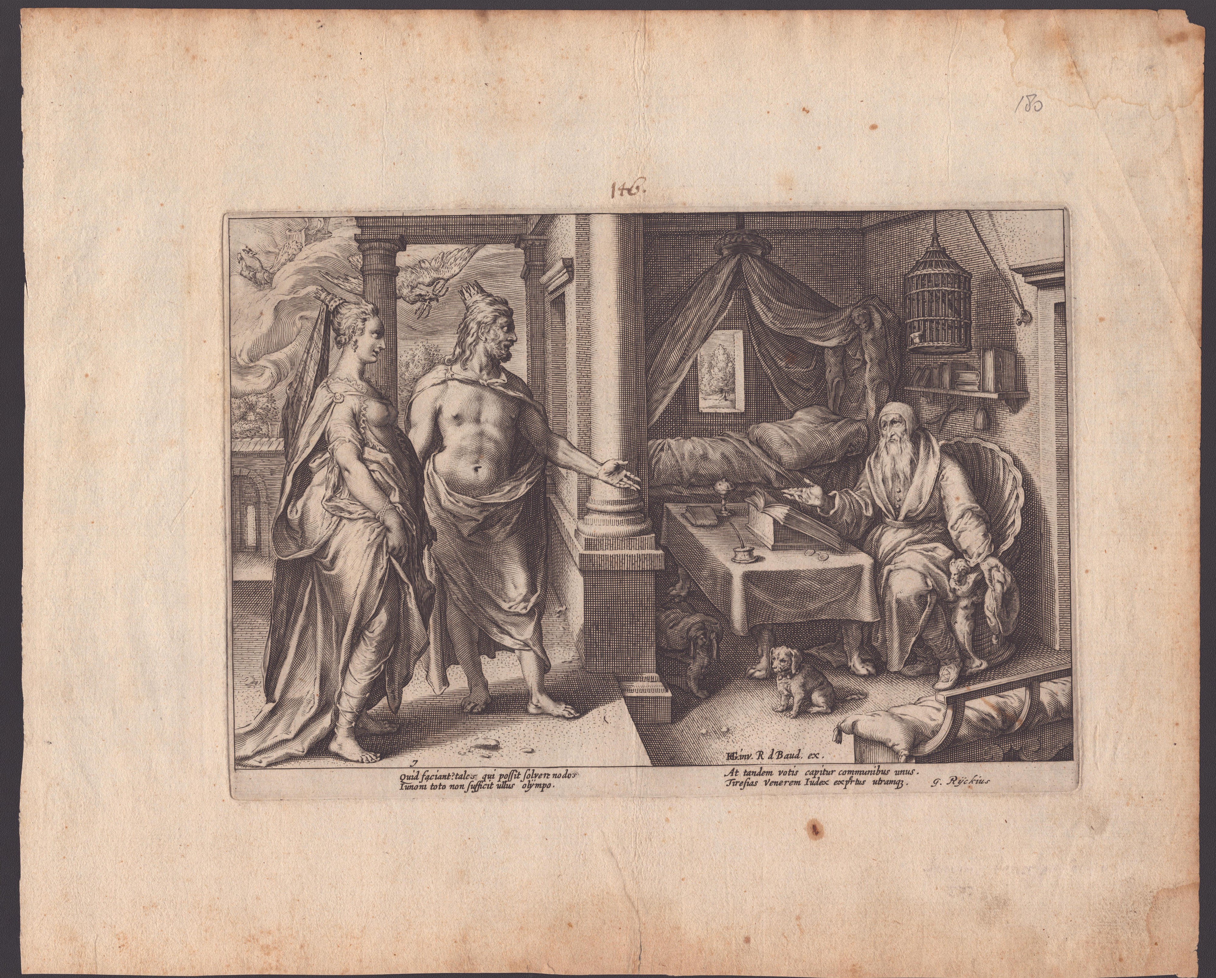 Hendrik Goltzius - Thisbe Spaventata dal Leone | Giove e Giunone con Tiresia | Apollo e Leucotoe