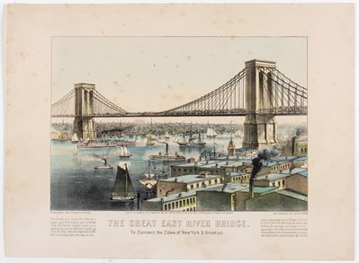 The Great East River Bridge. To Connect The Cities Of New York & Brooklyn