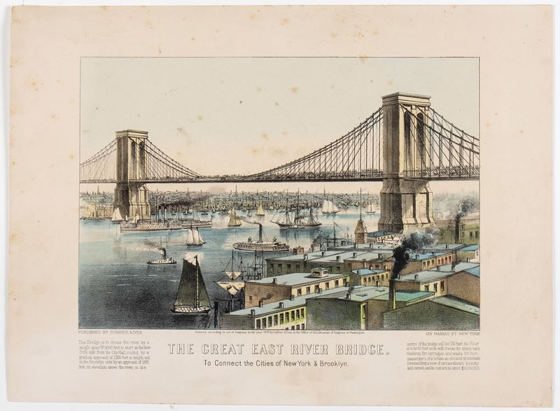 The Great East River Bridge. To Connect The Cities Of New York & Brooklyn
