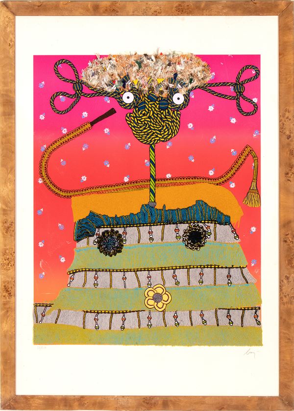 ENRICO BAJ : Cristina di Lorena, Granduchessa di Toscana  (1975)  - Serigrafia e tecnica mista - Asta ARTE MODERNA E CONTEMPORANEA:    XIX, XX, XXI SECOLO   Con una sezione dedicata alla ceramica del ‘900 - Bertolami Fine Art - Casa d'Aste