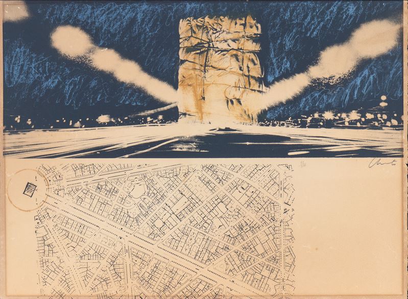 Christo And Jeanne-claude Progetto per L'arc De Triomphe