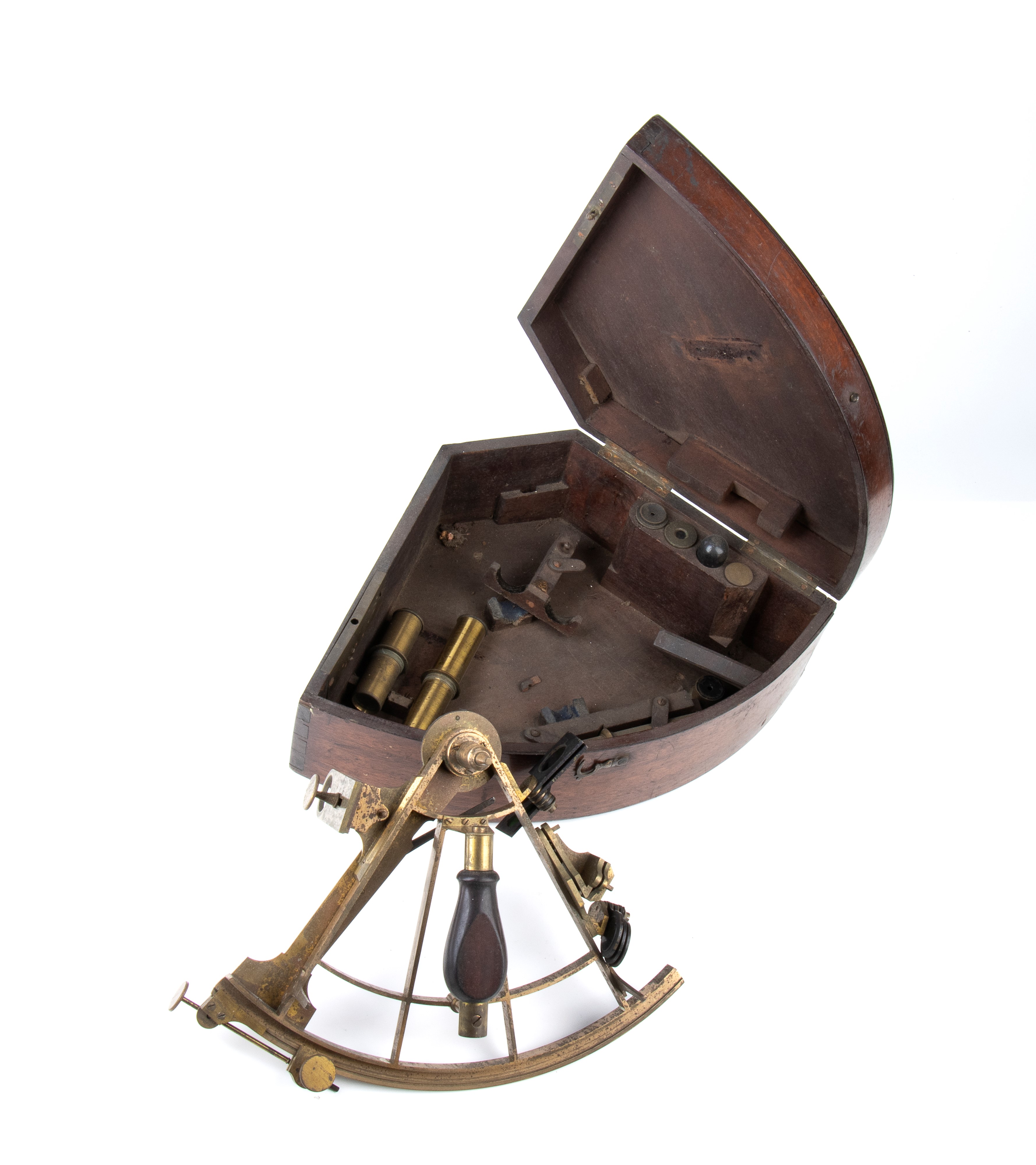 Sestante in scatola originale di legno