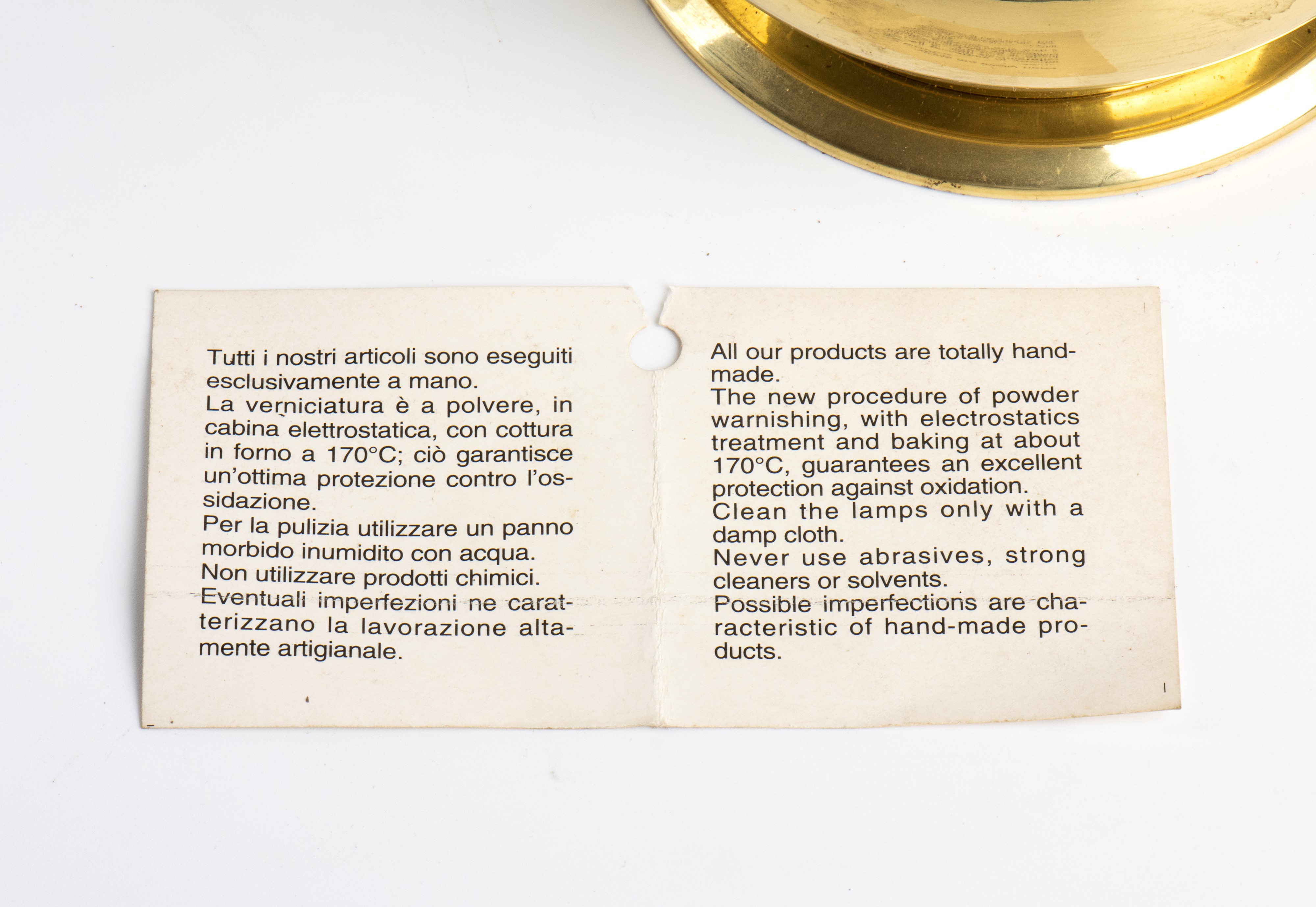 Lume in ottone elettrificato