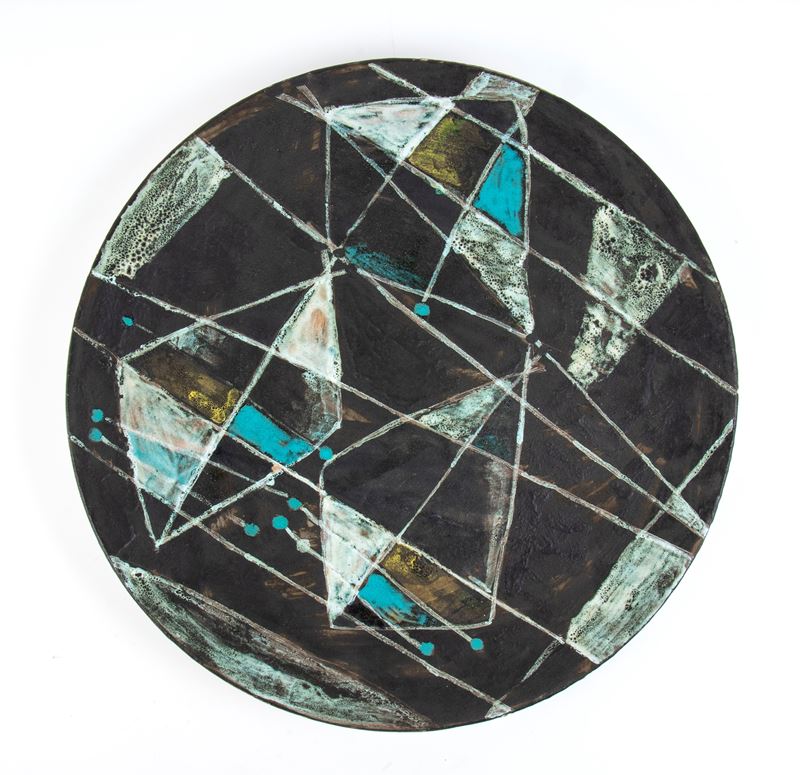Carlo Zauli - Piatto a Decoro Geometrico - Faenza