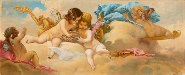 Artista nord-europeo, inizio XX secolo - Putti playing 