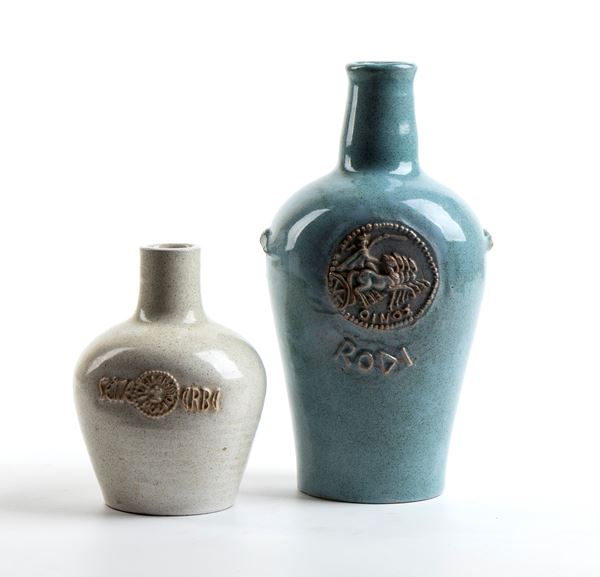 MANIFATTURA ICARO RODI - Lot of two vases from the distillery of the herbalist monks of Filerimos