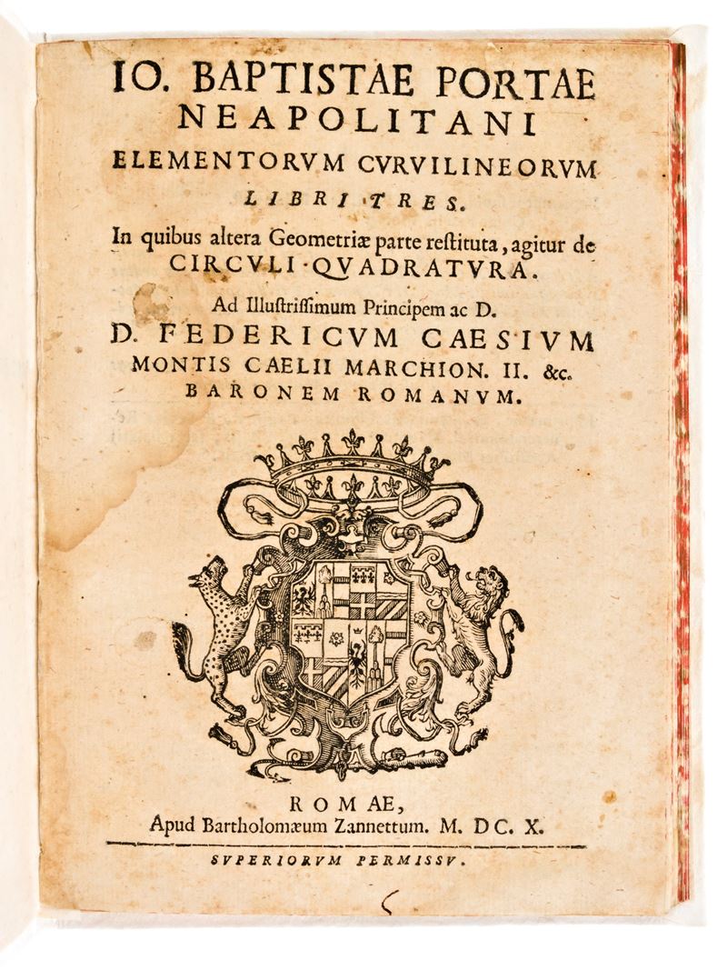 [matematica/geometria] della Porta, Giovan Battista : Elementorum Curvilineorum Libri Tres. Edito...