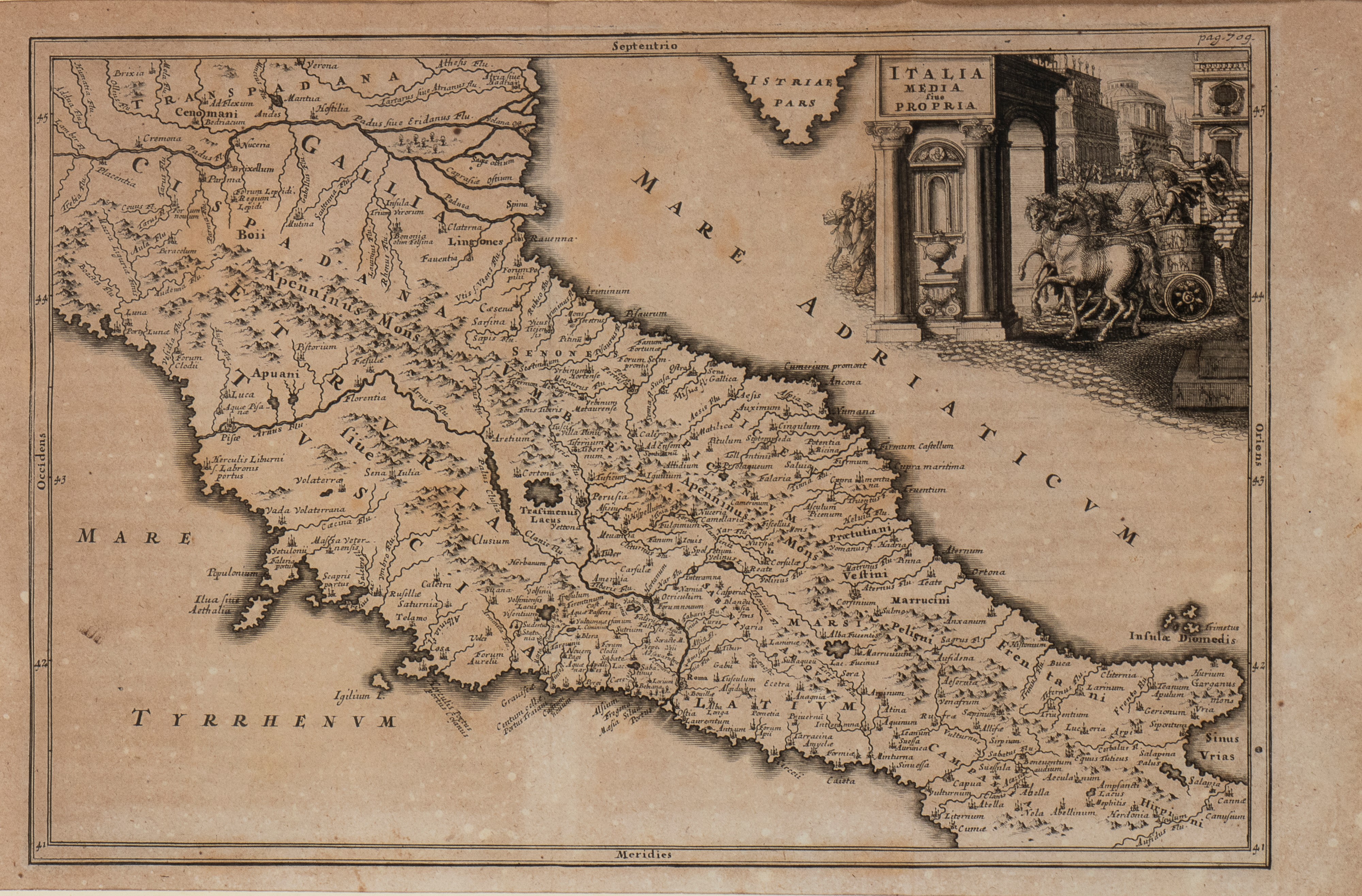 REGIONES ITALIAE ex Augusti Caesaris divisione | ITALIA ANTIQUA | LATII UTRIUSQUE DELINEATIO | IT...