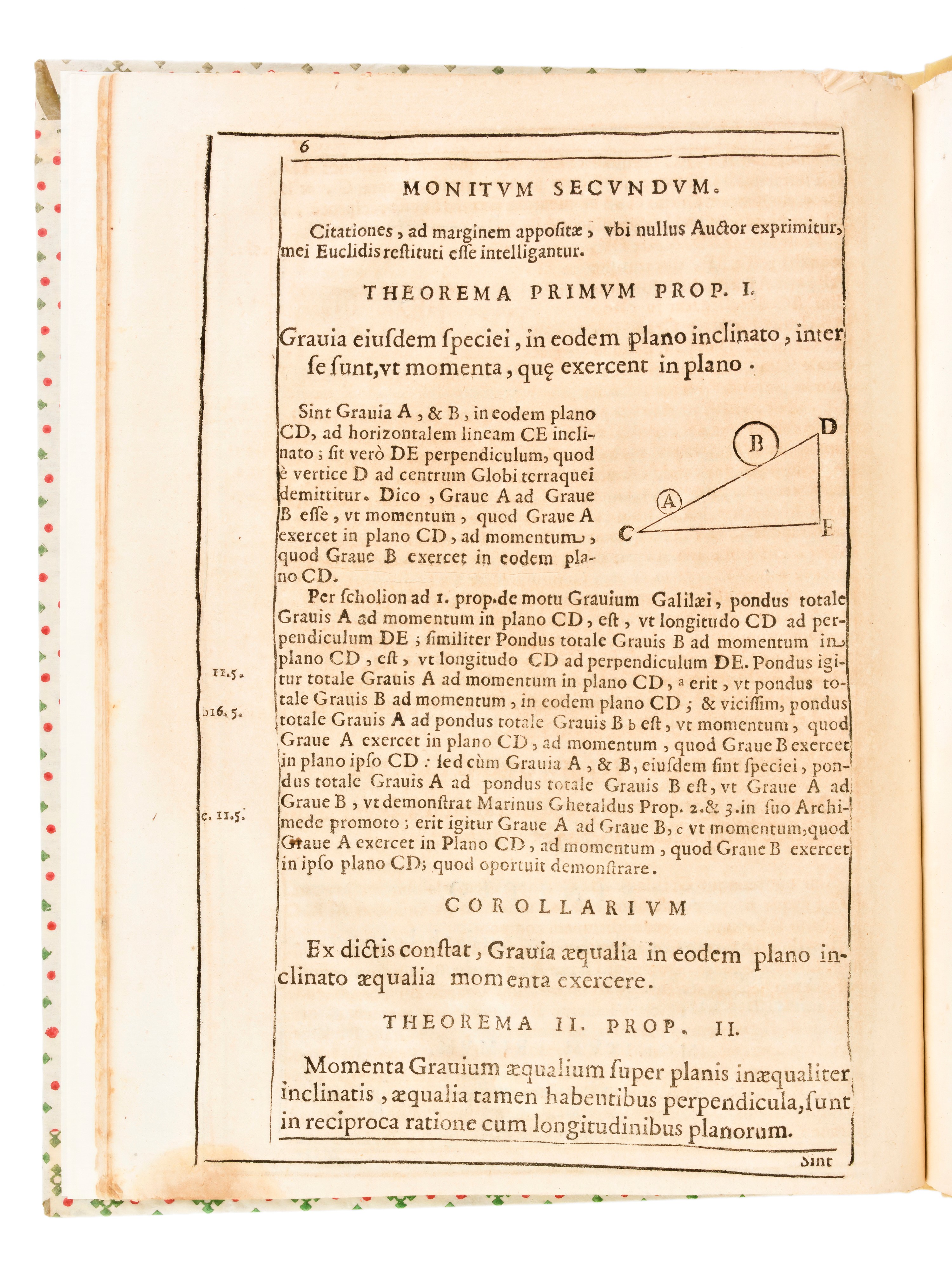 [Matematica/Fisica] Giordano, Vitale : De componendis gravium momentis dissertatio. In Roma Tip. ...